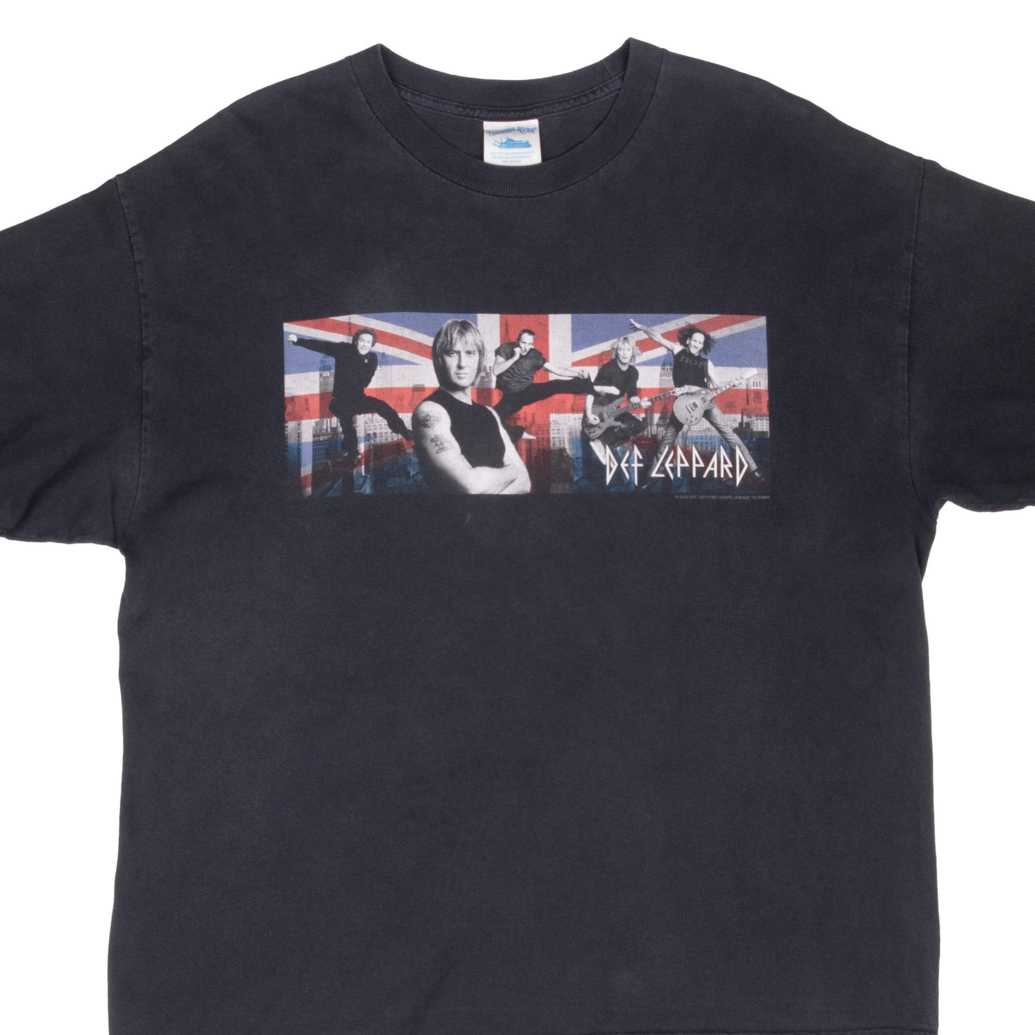 Vintage Def Leppard Union Jack 2002 Black T-Shirt XL - Classic Rock Band Tee for Concerts, Gifts & Retro Fashion