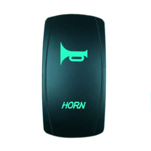 STVMotorsports Laser Green Momentary Rocker Switch 20A 12V On/Off LED Light for Car Horn, Boat, ATV & Off-Road Vehicles - Waterproof & Durable Switch for Automotive Applications