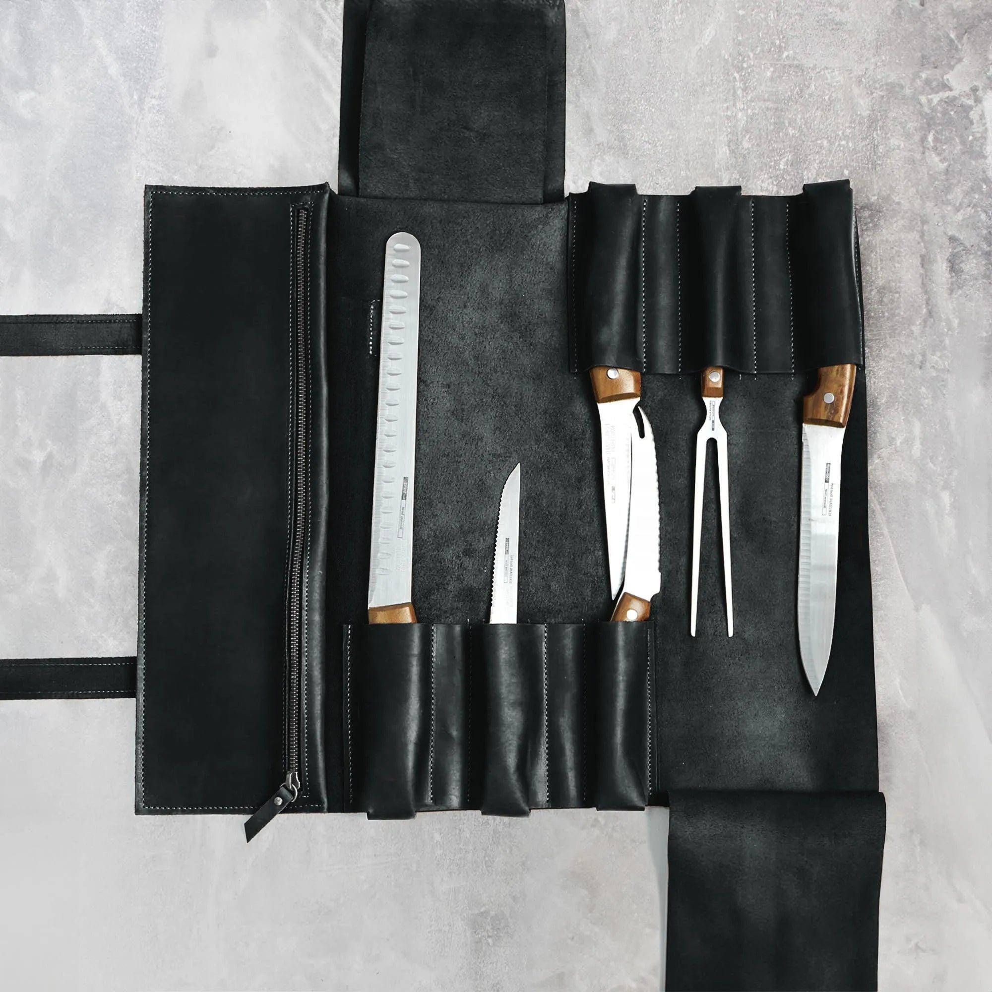 Premium Leather Knife Roll for Chefs & Butchers - Durable Professional Knife Storage Case with 12 Slots - Perfect for Kitchen, Camping & Culinary Gifts