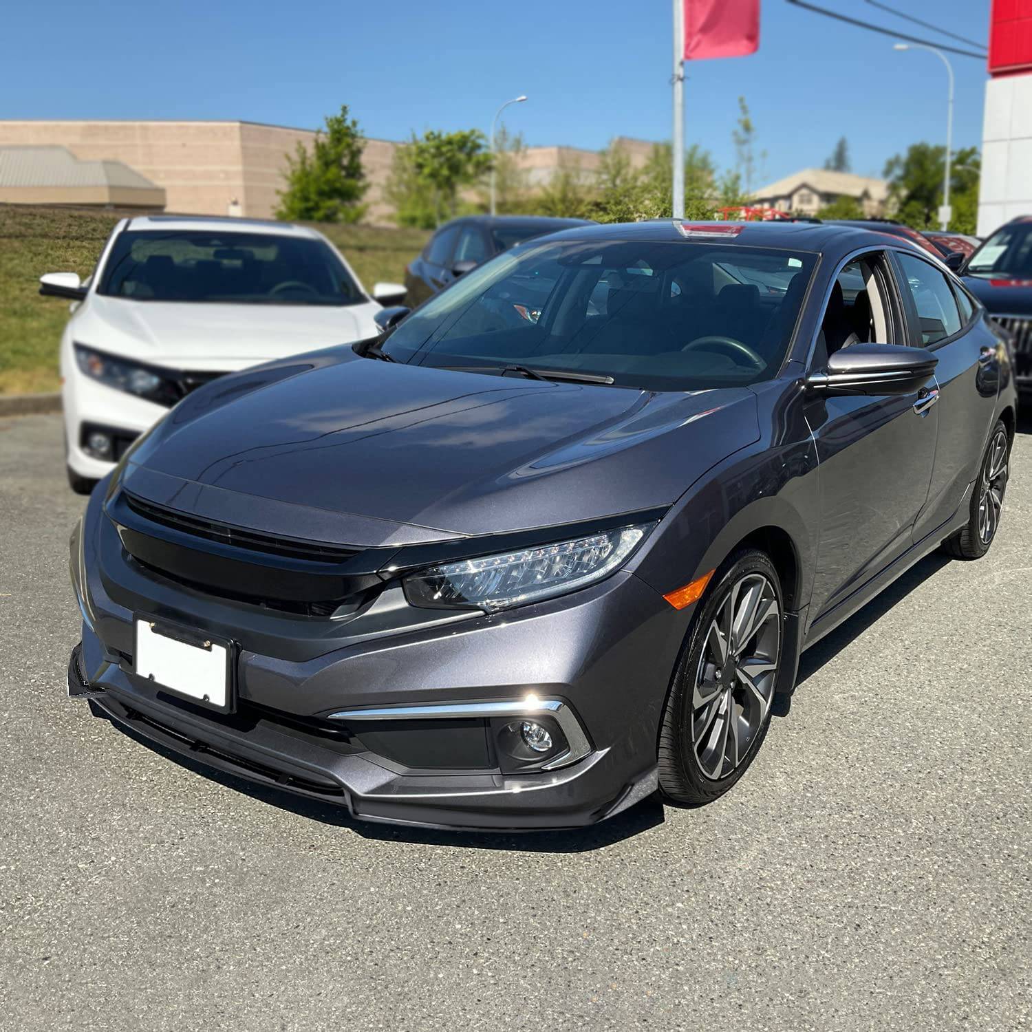 2019-2021 Honda Civic Sedan Front Bumper Lip - 3PC Splitter Style Body Kit for Si/EX-L/LX Trims | AK STYLE Design | Enhances Sporty Look & Aerodynamics | Perfect for Car Enthusiasts and Street Racing