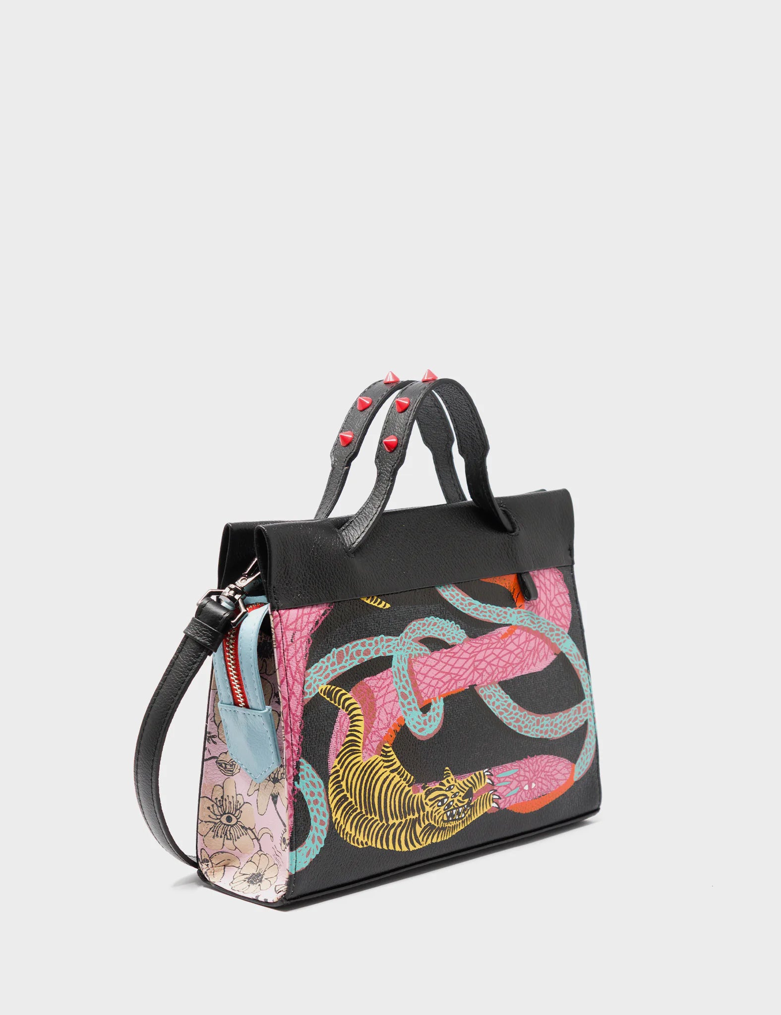 Vali Small Crossbody Bag - Genuine Black Leather with Tangle Tales Design - Perfect for Everyday Use, Travel & Casual Outings