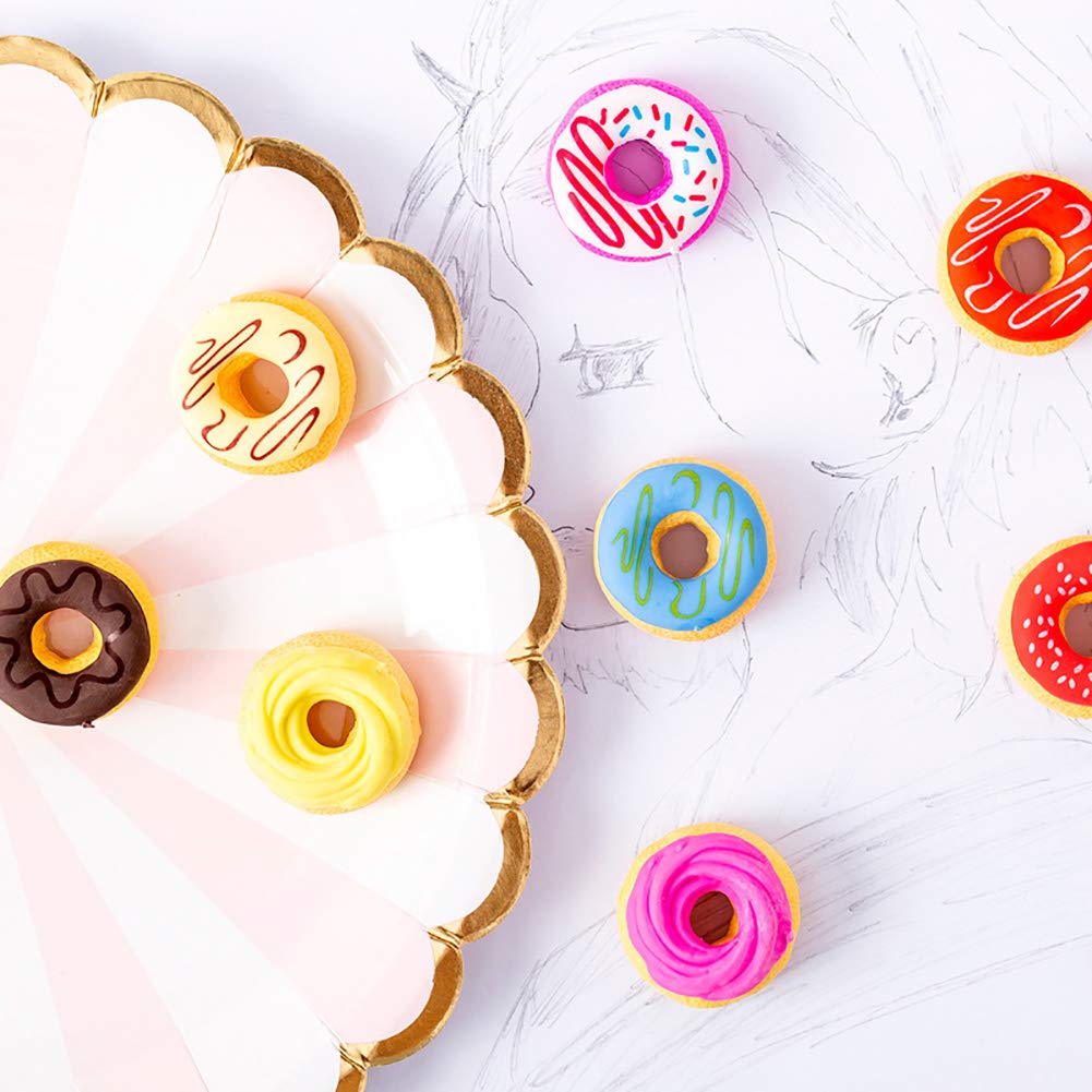 24-Pack Donut-Shaped Pencil Erasers - Fun Puzzle Erasers for Kids Party Favors, Classroom Rewards & School Supplies - Cute Food-Themed Erasers for Students, Teachers & Office Use