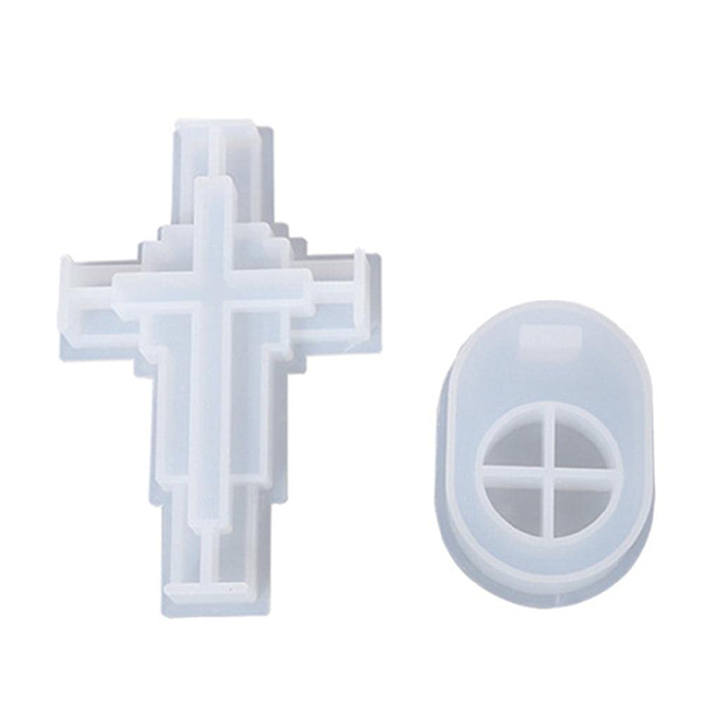 Clear Cross Candle Holder Silicone Mold - DIY Epoxy Resin Casting Tray for Candlestick & Jewelry Making - Perfect for Home Decor, Wedding Centerpieces & Craft Projects