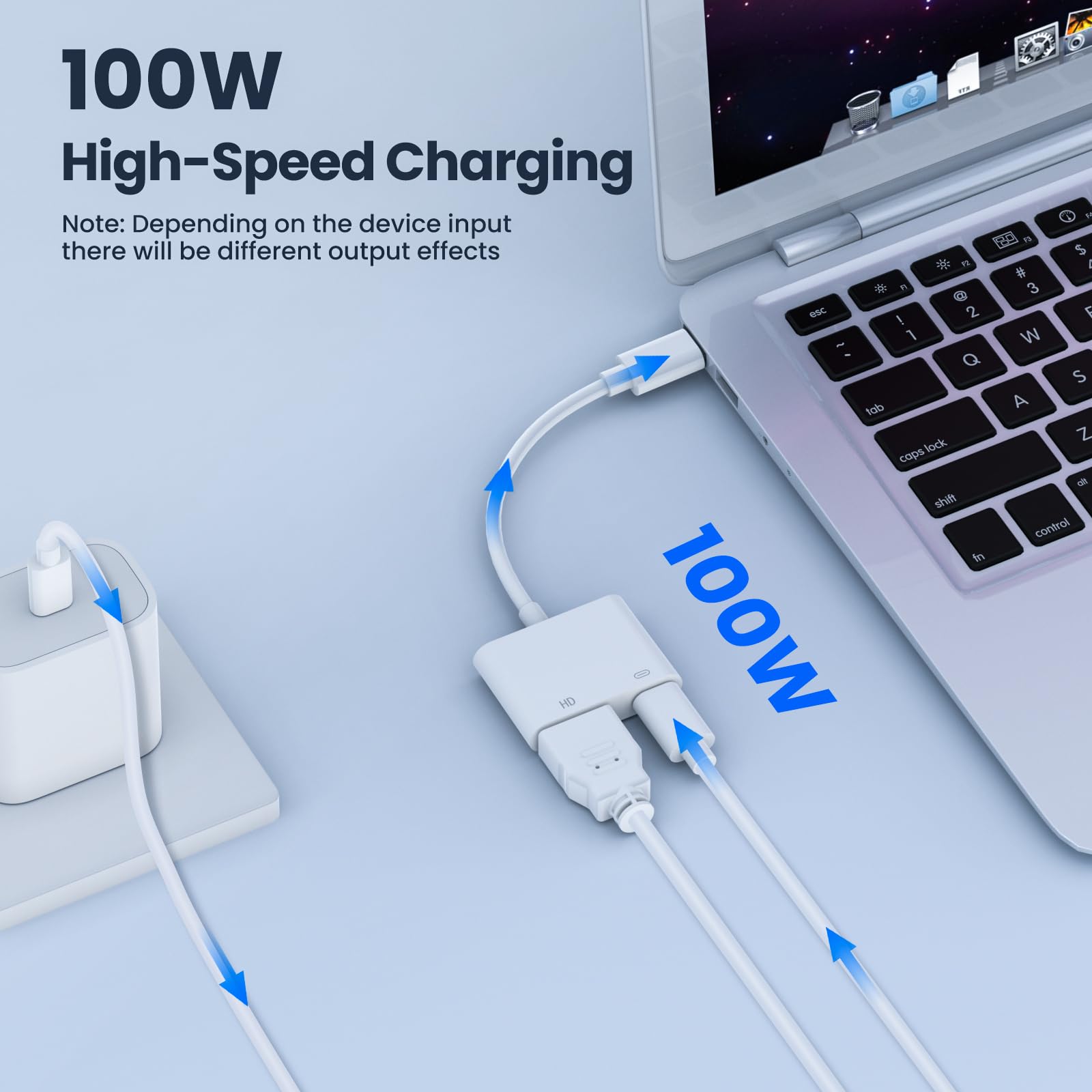 Battony USB C to HDMI Adapter 4K@60Hz with Fast Charging 100W - Compatible with iPhone 15/16 Pro/Max, MacBook Pro/Air 2023, iPad Pro - Ideal for Home Office, Gaming & 4K Video Streaming