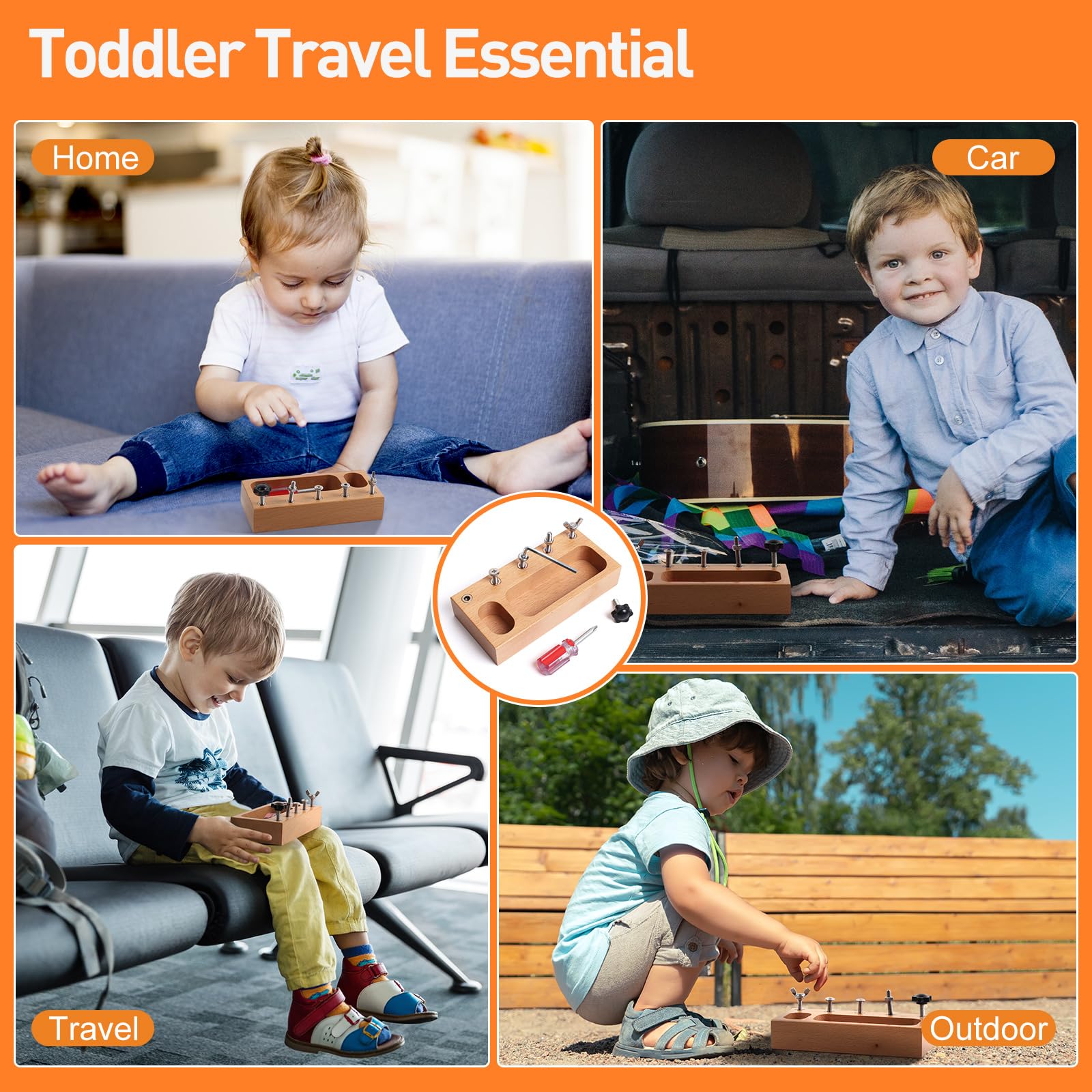 **Kids Screwdriver Toy Set - Toddler Busy Board Sensory Toys, Fine Motor Skills Learning Tools for 3-5 Year Olds, Autism Sensory Toys for Preschool Activities - Perfect for DIY Play, Classroom & Therapy Use**