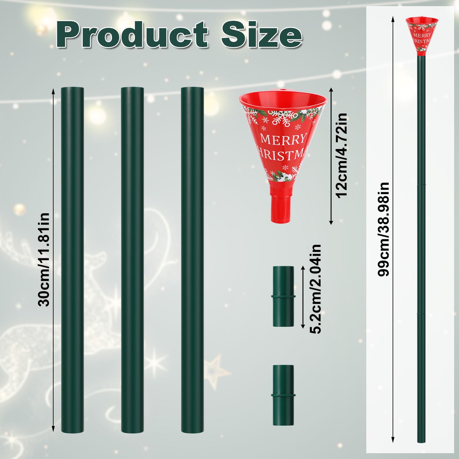 **Christmas Tree Watering System - 39in Xmas Tree Watering Funnel & Tool for Indoor & Outdoor Trees | Easy Holiday Tree Care & Maintenance**    *(Use Case: Perfect for hassle-free watering of real Christmas trees, keeping them fresh throughout the holiday season, both indoors and outdoors.)*