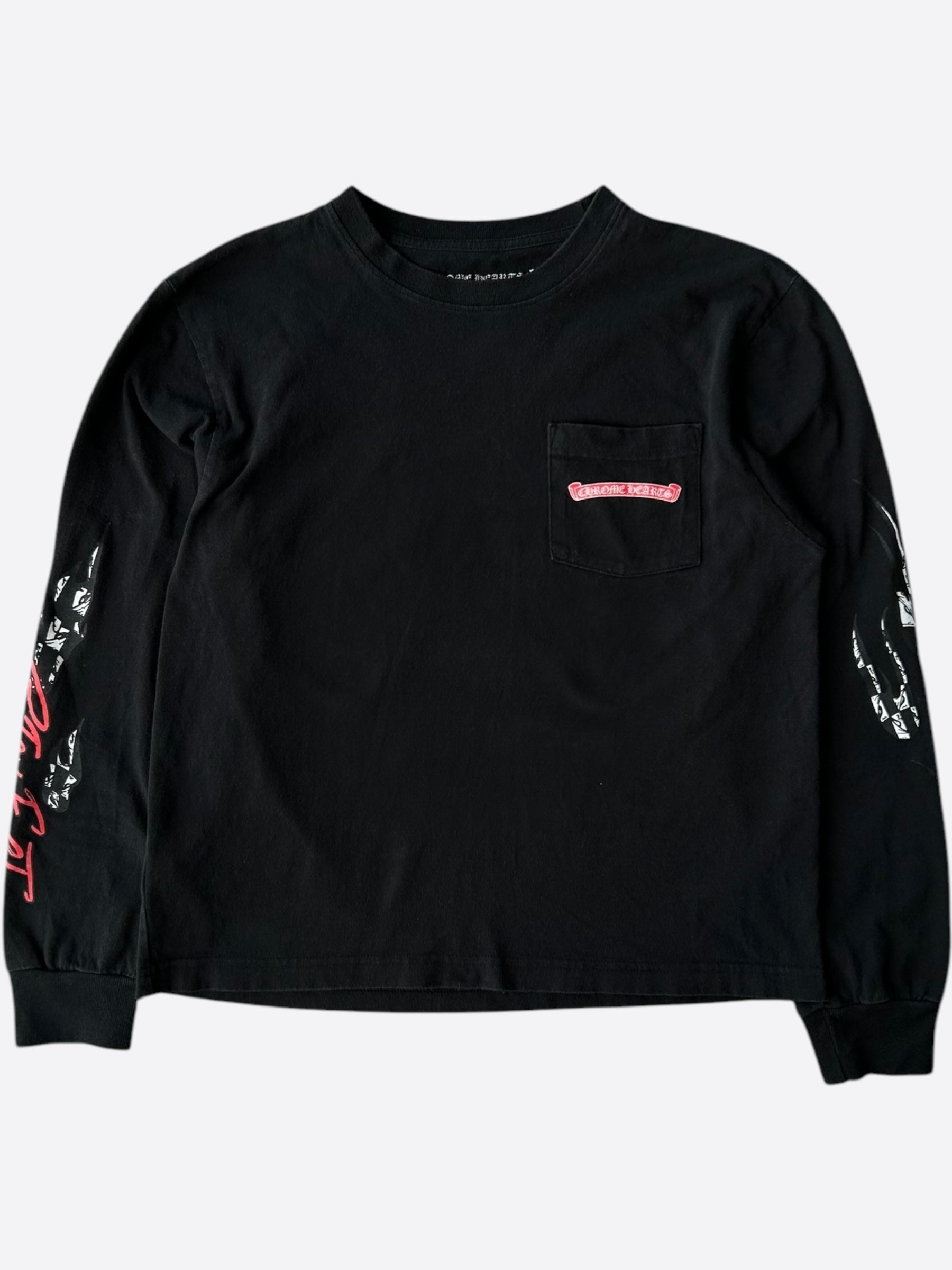 Chrome Hearts Matty Boy Black Stay Fast Long Sleeve T-Shirt for Men | Gothic Streetwear Fashion | Perfect for Concerts, Night Out & Casual Wear