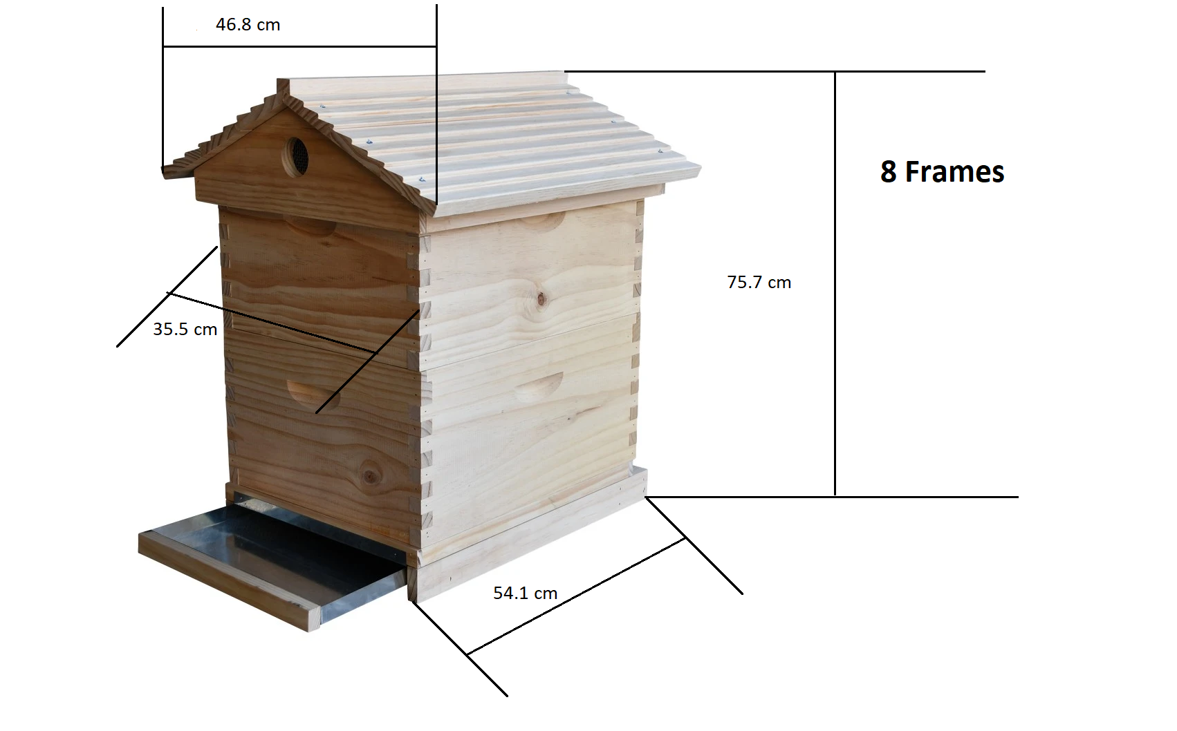 3-Tier Telescopic Beehive with Mesh Bottom Board - 22mm Thick Premium Beehive Box for Beekeeping & Honey Production - Ideal for Backyard Apiaries & Commercial Honey Farms