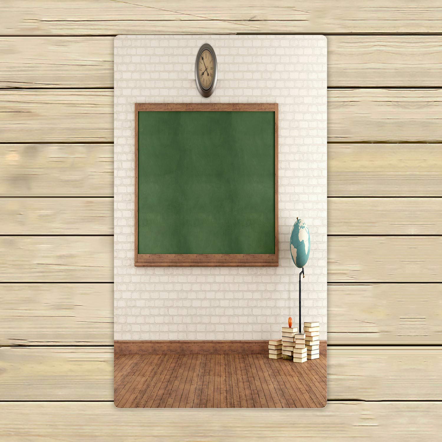 Vintage Classroom Green Blackboard Brick Wall Beach Towel - 16x28 Inch Soft Absorbent Bath & Shower Towel for Home, Travel, Pool, Gym, Outdoor Picnics & Beach Trips