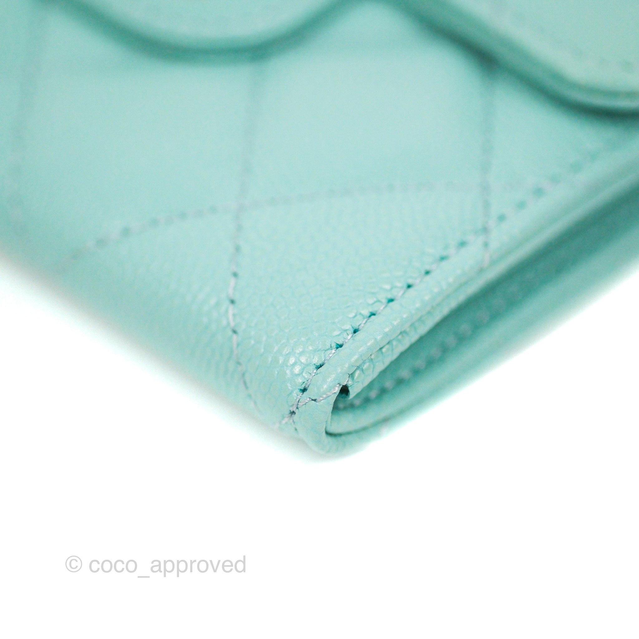 Chanel Classic Flap Coin Purse in Tiffany Blue Caviar Leather with Silver Hardware - Perfect for Everyday Use & Luxury Gift Giving