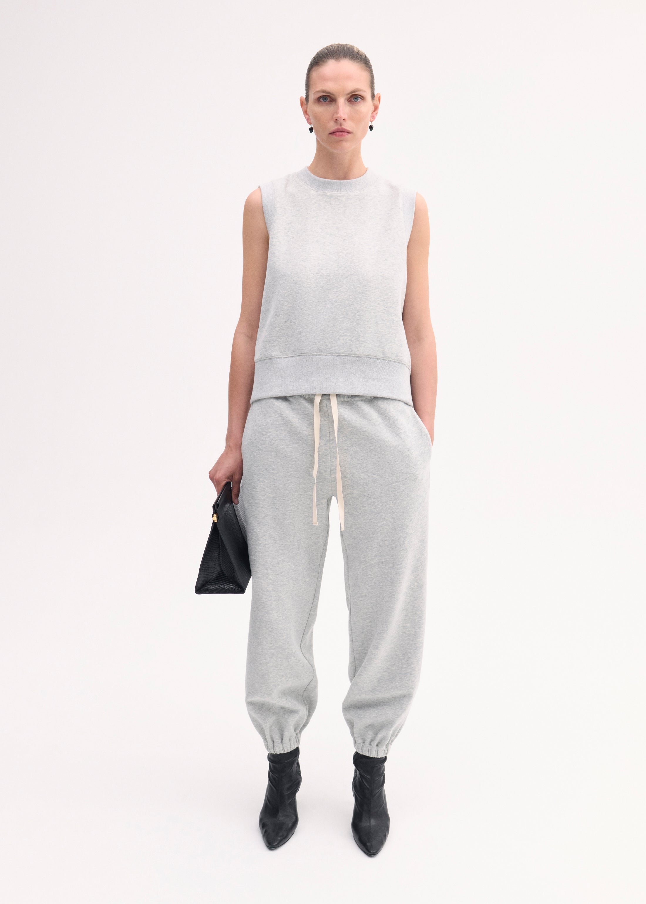 Premium Scuba Jogger Pants - High Waisted Yoga Joggers for Women - Comfortable Stretchy Lounge Pants - Heather Grey - Perfect for Yoga, Gym, Running & Casual Wear