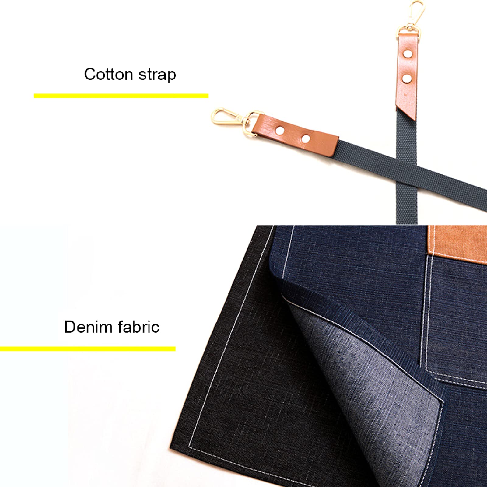 Premium Denim Cooking Apron for Chefs, Baristas & Florists - Heavy Duty Work Apron for Restaurants, Cafes & Flower Shops - Perfect for Cooking, Baking & Gardening