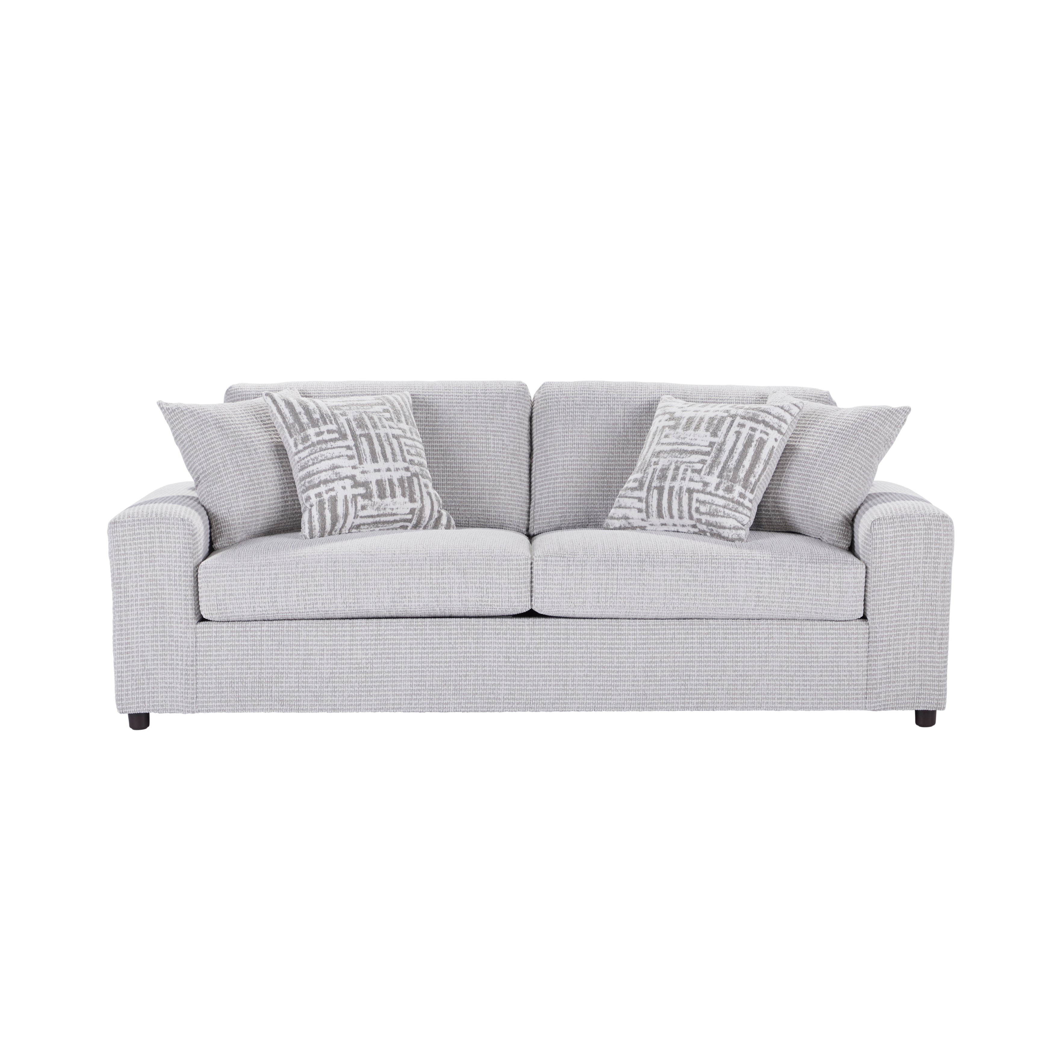 Roundhill Furniture Lancelot Upholstered Stationary Sofa - Comfortable Fabric Living Room Couch for Home, Apartment & Office Use