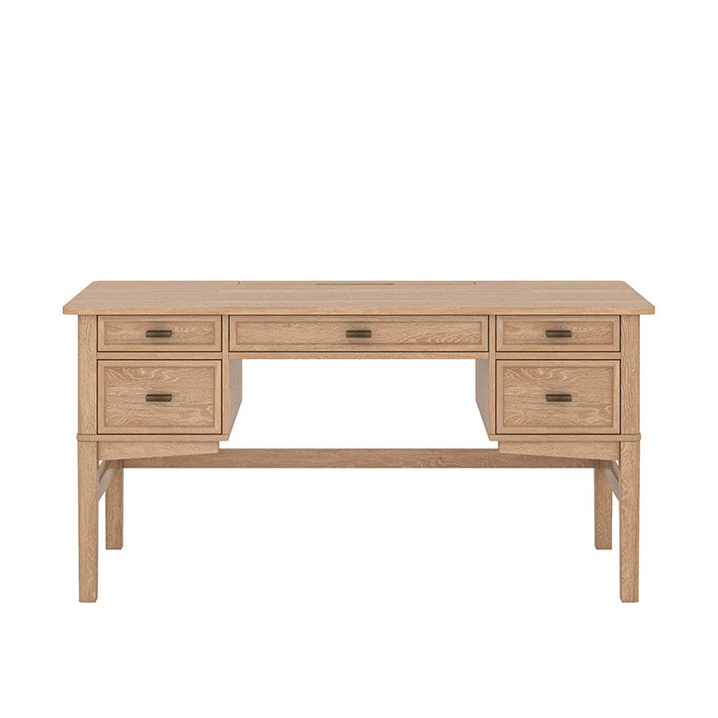 Raquel Modern Transitional Office Desk with Cable Management Hole - Stylish Home Office Desk for Remote Work & Study