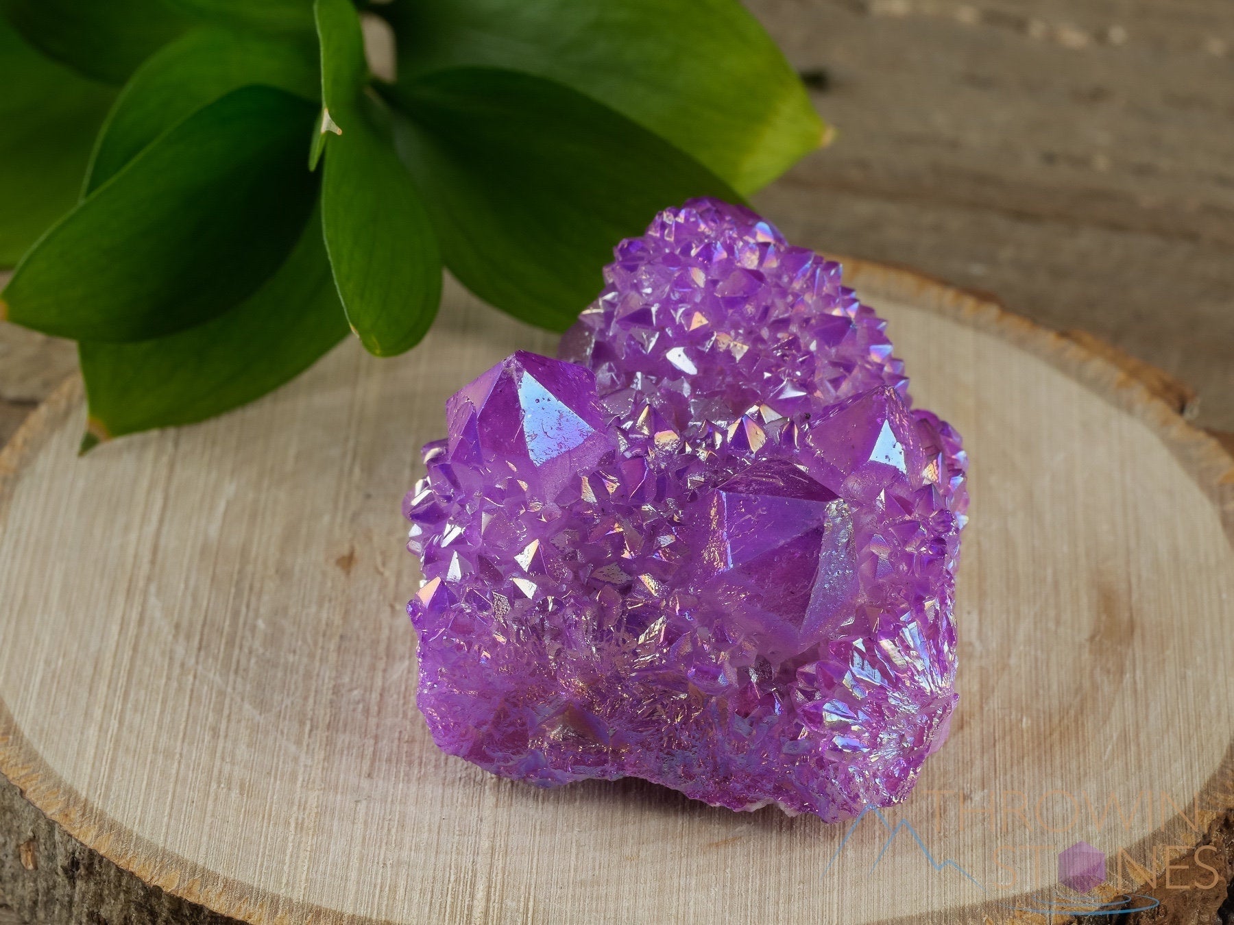 Rainbow Aura Quartz Crystal Cluster - Natural Ruby Pink Spirit Quartz for Home Decor, Meditation & Healing | Metaphysical Crystal Gift R0543