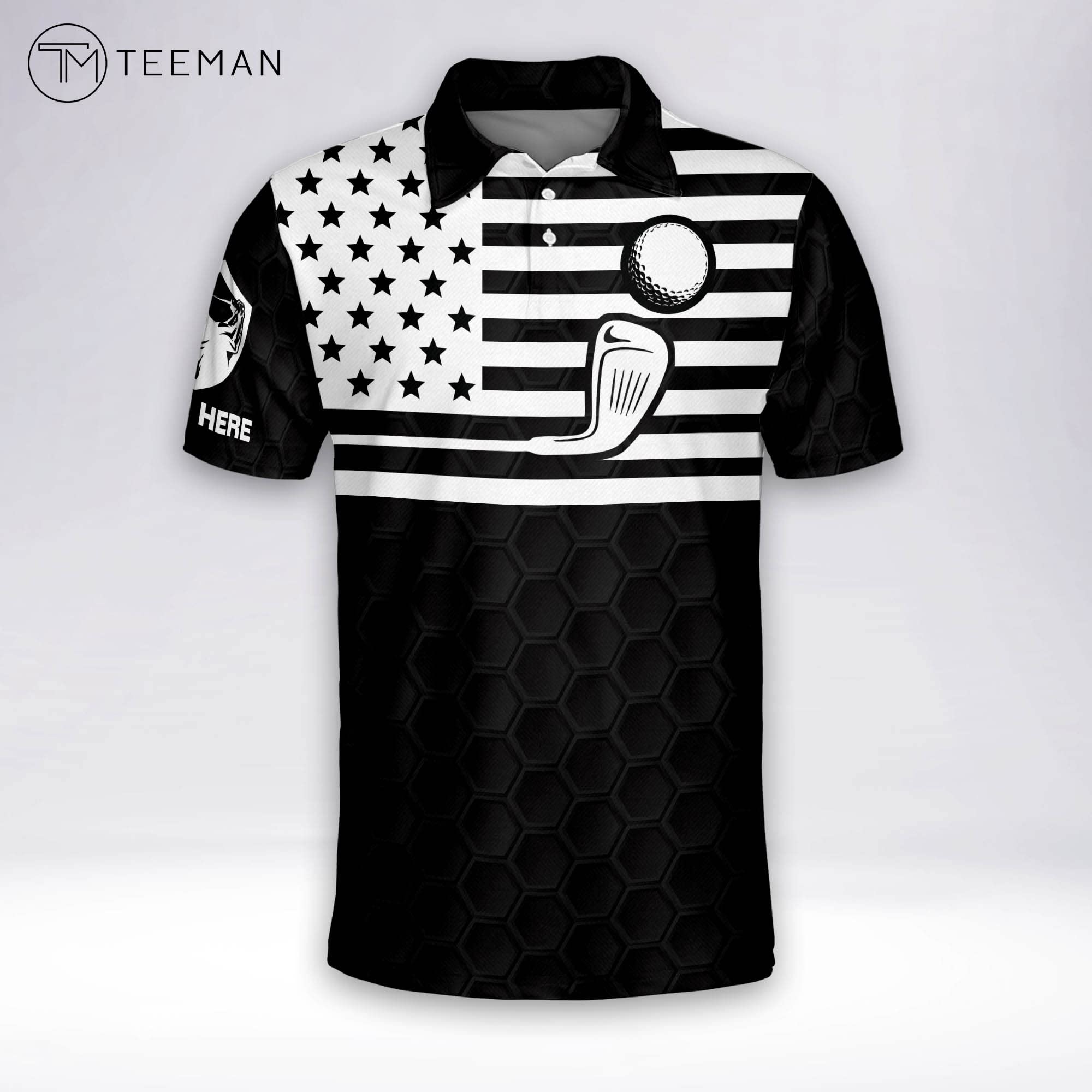 TEEMAN Personalized 3D Retirement Funny Golf Polo Shirts for Men - Moisture Wicking Short Sleeve Dry Fit Performance Shirt - Perfect for Golf Outings, Retirement Parties & Casual Wear