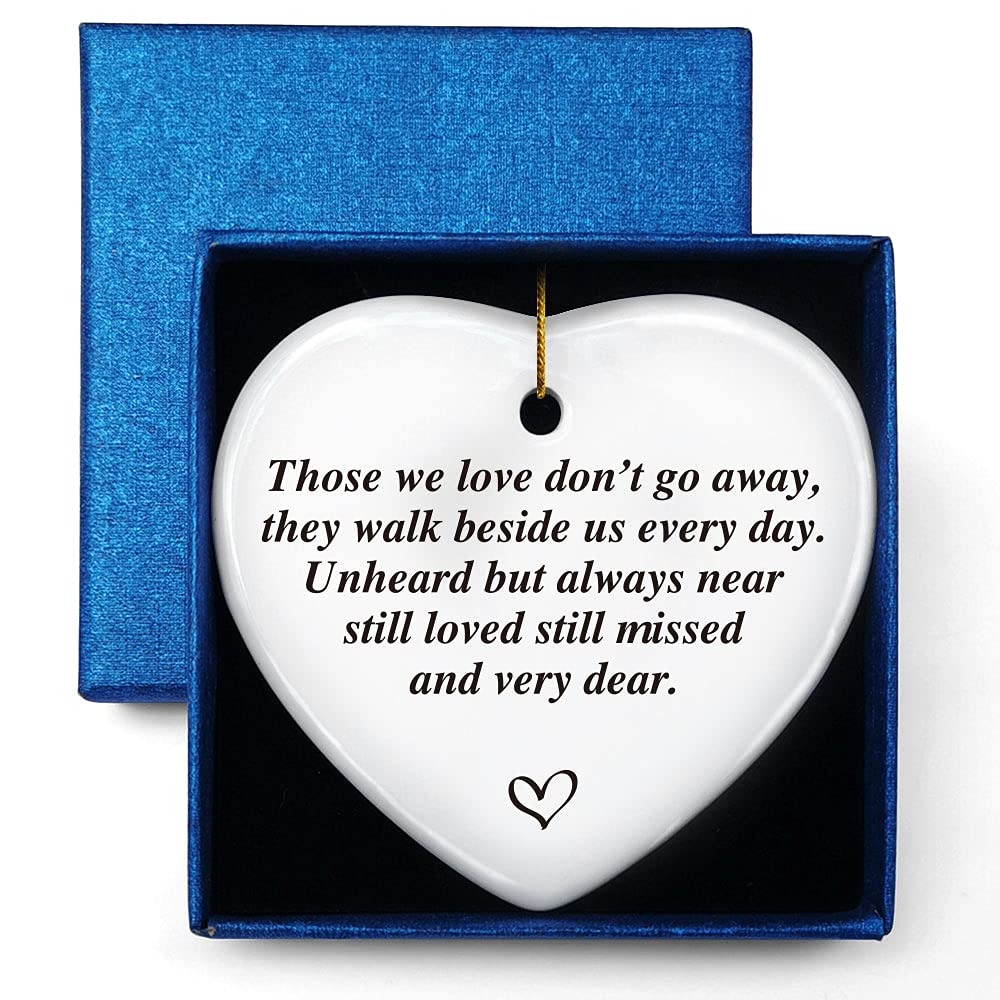 Memorial Ornament Gift for Loved Ones - Sympathy Keepsake Heart Plaque for Loss of Father, Mother, Grandparent, Child or Spouse | Thoughtful Bereavement Gift for Funerals, Memorials & Healing