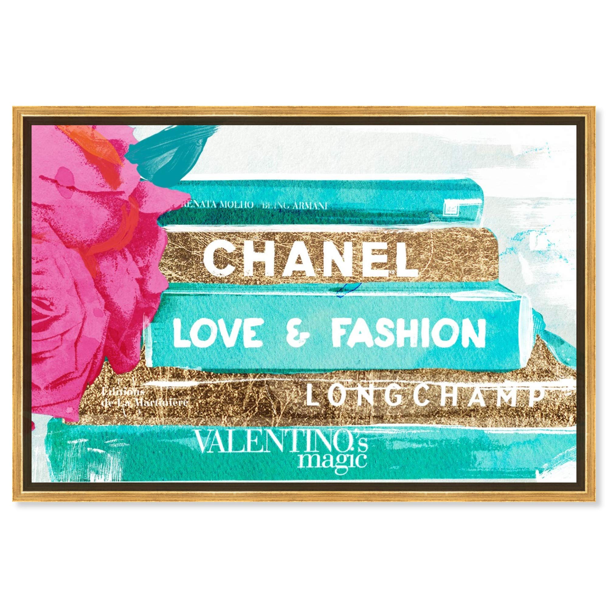 Oliver Gal Artist Co. 'Ideals of Style' Framed Wall Art - 15x10 Inch Fashion & Glam Canvas Prints in Blue & Gold - Perfect for Home Décor, Office & Gift Giving