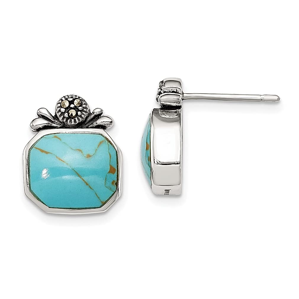 925 Silver Turquoise Stud Earrings for Women - Elegant Drop Dangle Jewelry Gift for Her - Perfect for Parties & Date Nights
