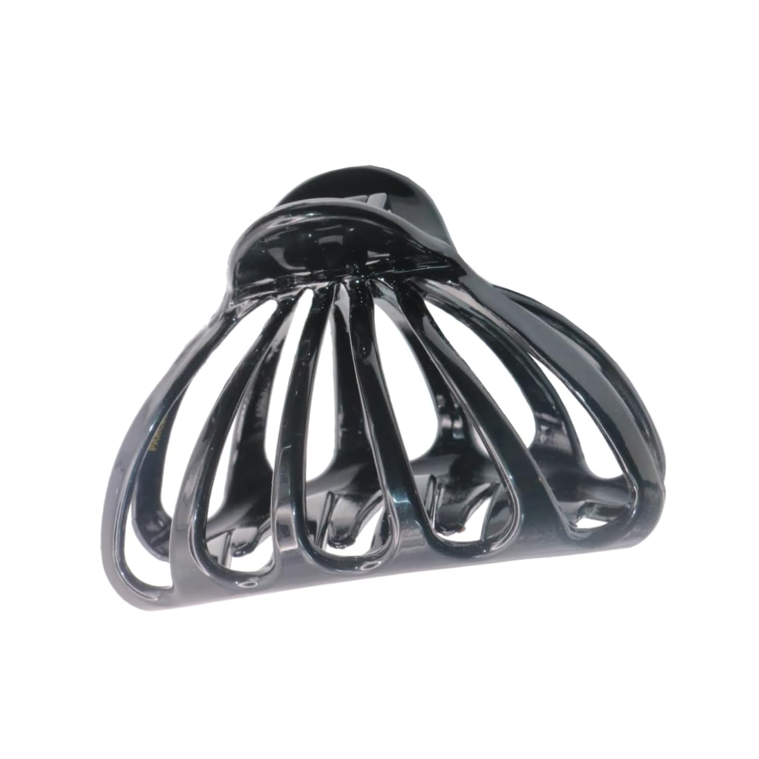 French Octopus Black Wide Flat Teeth Hair Clip - Acetate Jaw Claw Bun Cover for Women | Perfect for Boho Hairstyles, Beach Waves & Updos