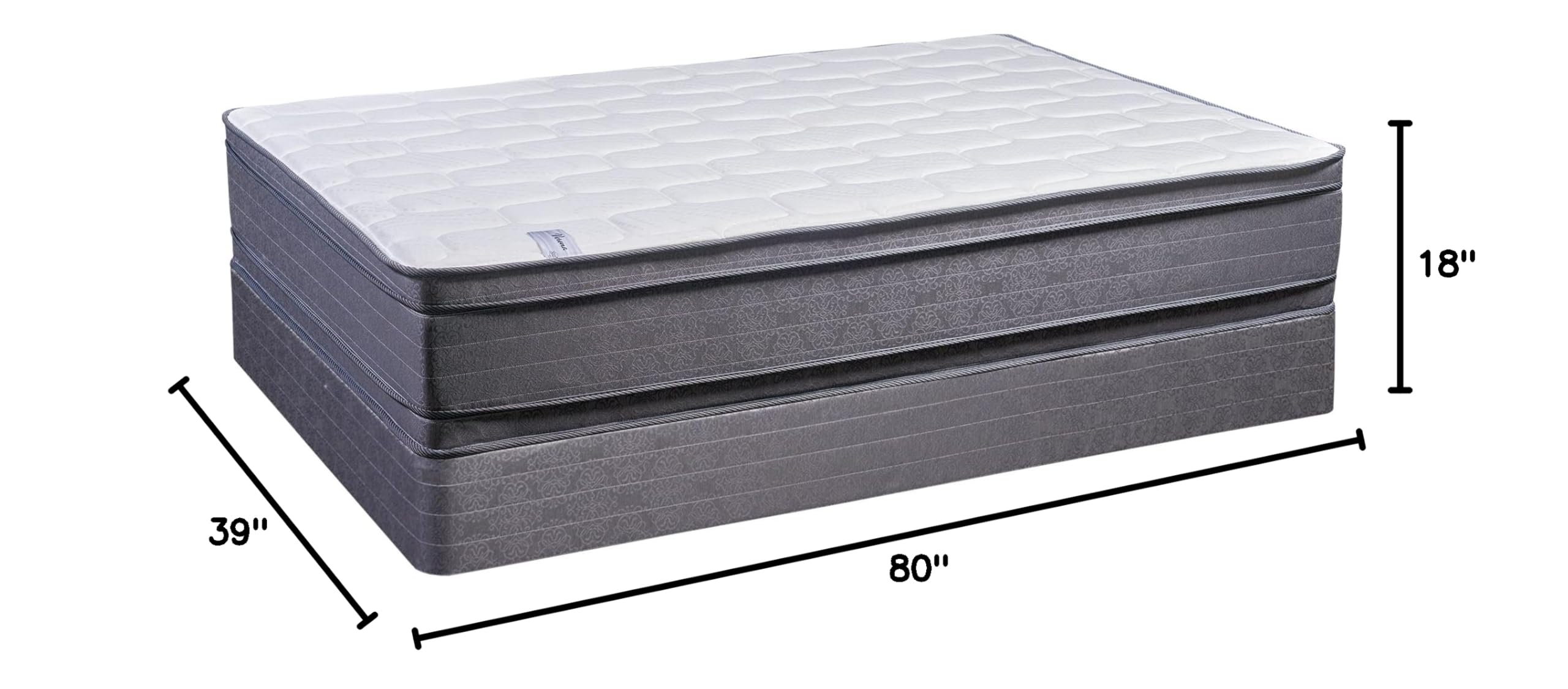 13-Inch Firm Euro Top Double Sided Foam Encased Innerspring Mattress Set with 4