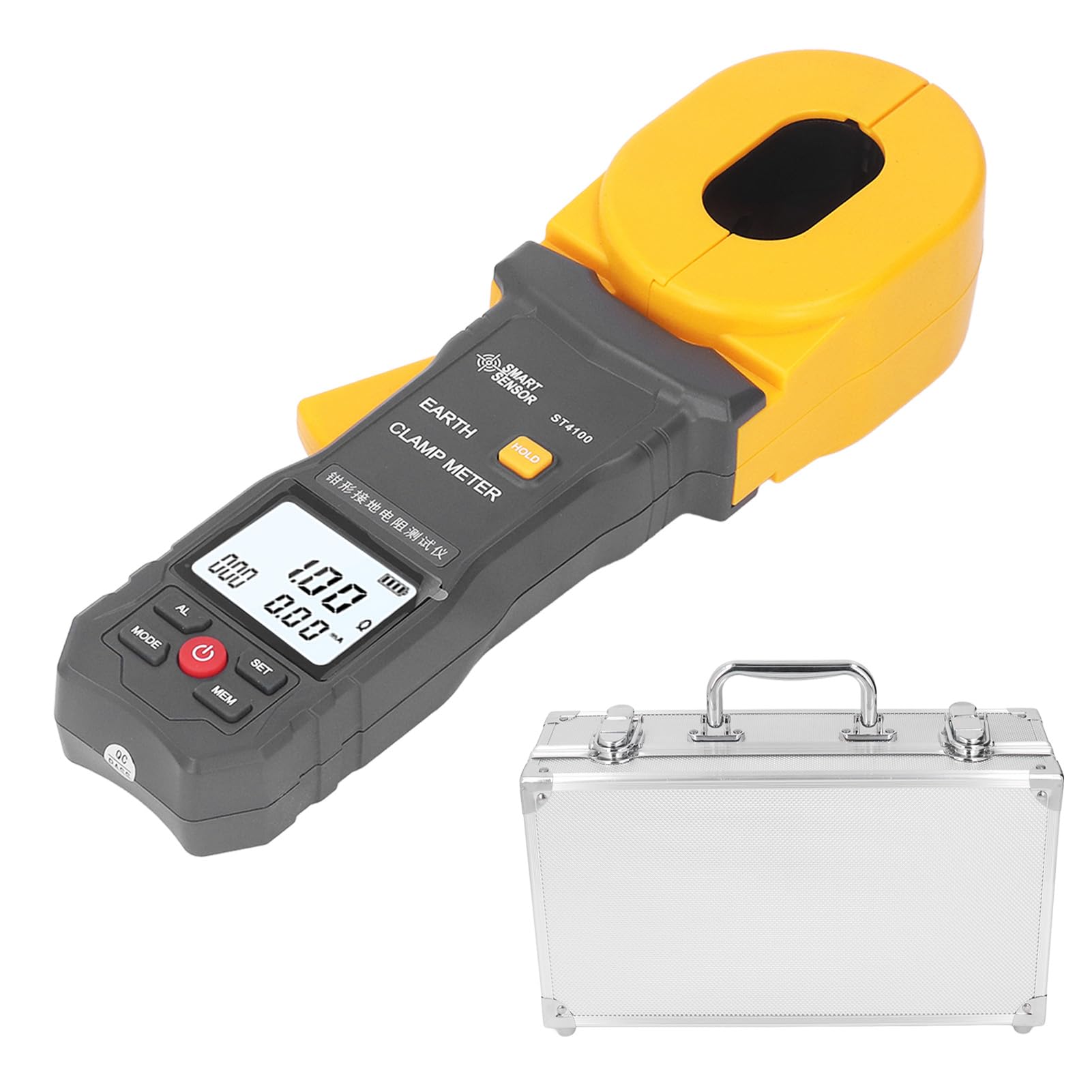 Digital Clamp Ground Resistance Tester - LCD Display, Auto Power Off, 0.01-200Ω Range for Electrical Systems | Ideal for Power Grids, Telecommunications, Meteorology & Oil Field Applications