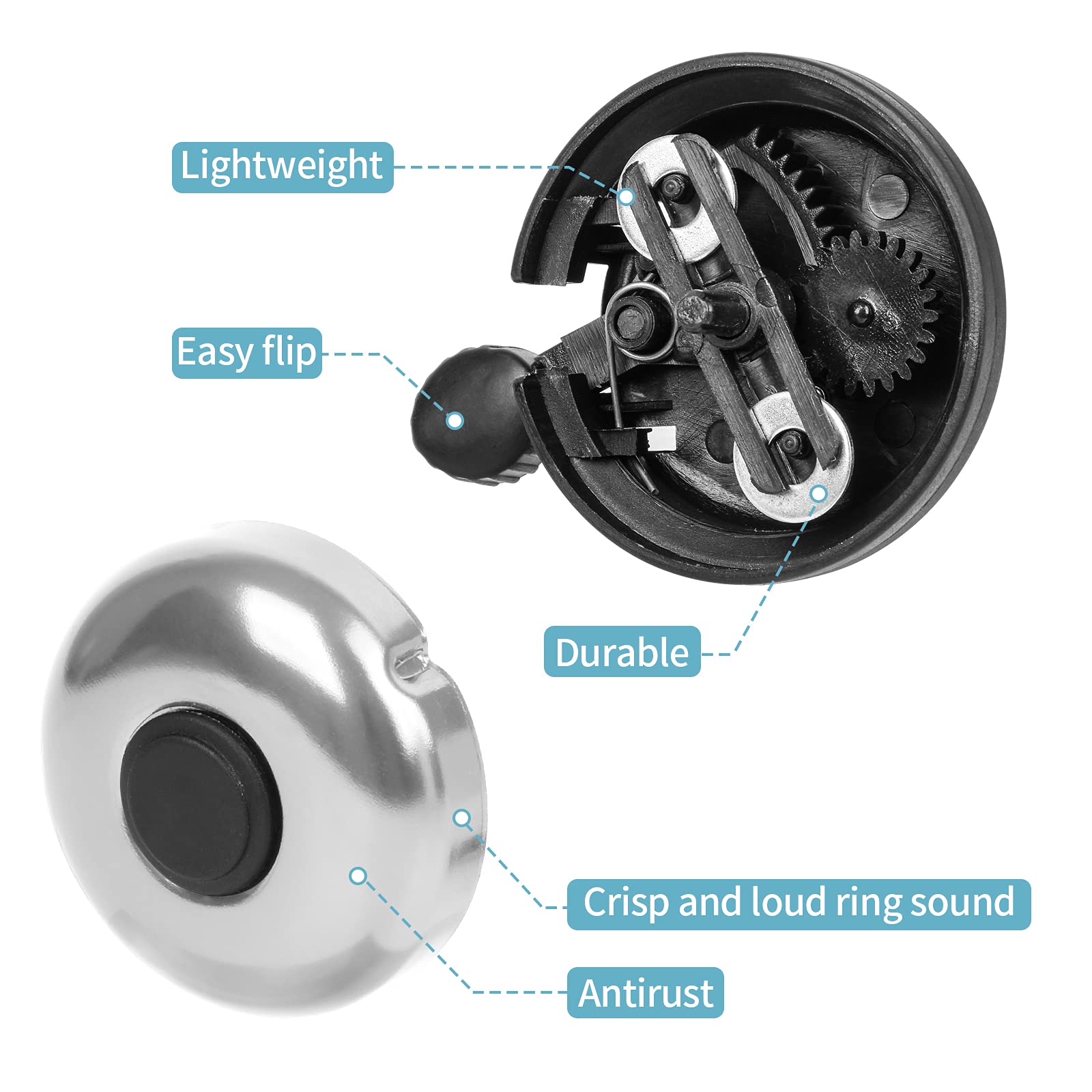 Vintage Bike Bell - Durable Aluminum Bicycle Bell with Loud & Clear Ringing Sound for Adults & Kids - Perfect for City Commuting, Mountain Biking & Cycling Safety