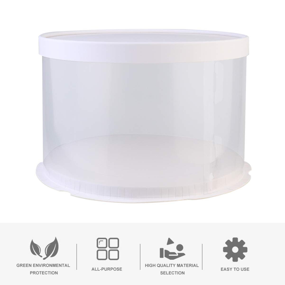 Hemoton 3-Piece Plastic Cake Storage Container Set - Transparent Round Cake Box with Dome Lid for Wedding, Bakery & Dessert Display - Perfect for Cake Transport, Party Serving & Kitchen Storage