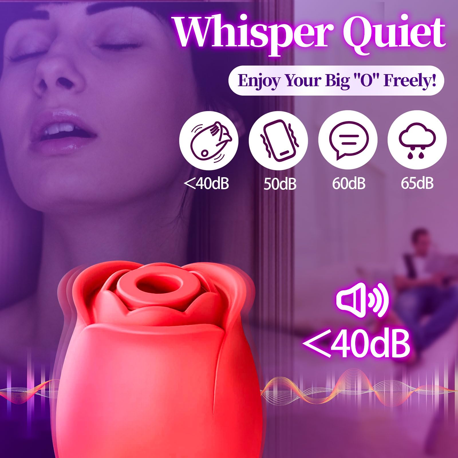2024 New Rose Toy - 10 Speed Powerful Rose Vibrator for Women, Clitoral Stimulator with Licking & Suction Functions - Perfect for Solo Play, Couples Intimacy & Relaxation