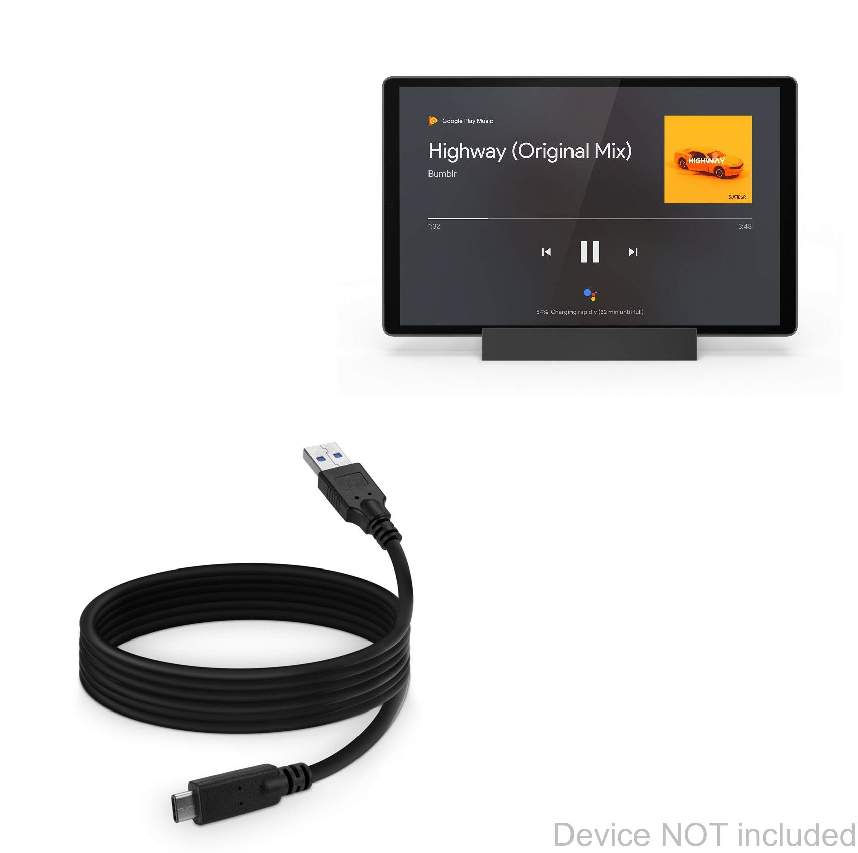 Lenovo Tab M10 FHD Plus (2nd Gen) USB C Charger Cable - 6ft USB 3.0 to USB C Fast Charging & Data Sync Cable - Compatible with Lenovo Tablets, Laptops & More - Perfect for Home, Office & Travel Charging