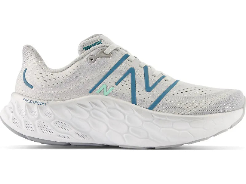 New Balance Fresh Foam X More v4 Men's Running Shoes - Light Aluminum/Dark Moonstone - Size 11 2E Wide - Cushioned Comfort for Long Distance Running & Daily Workouts