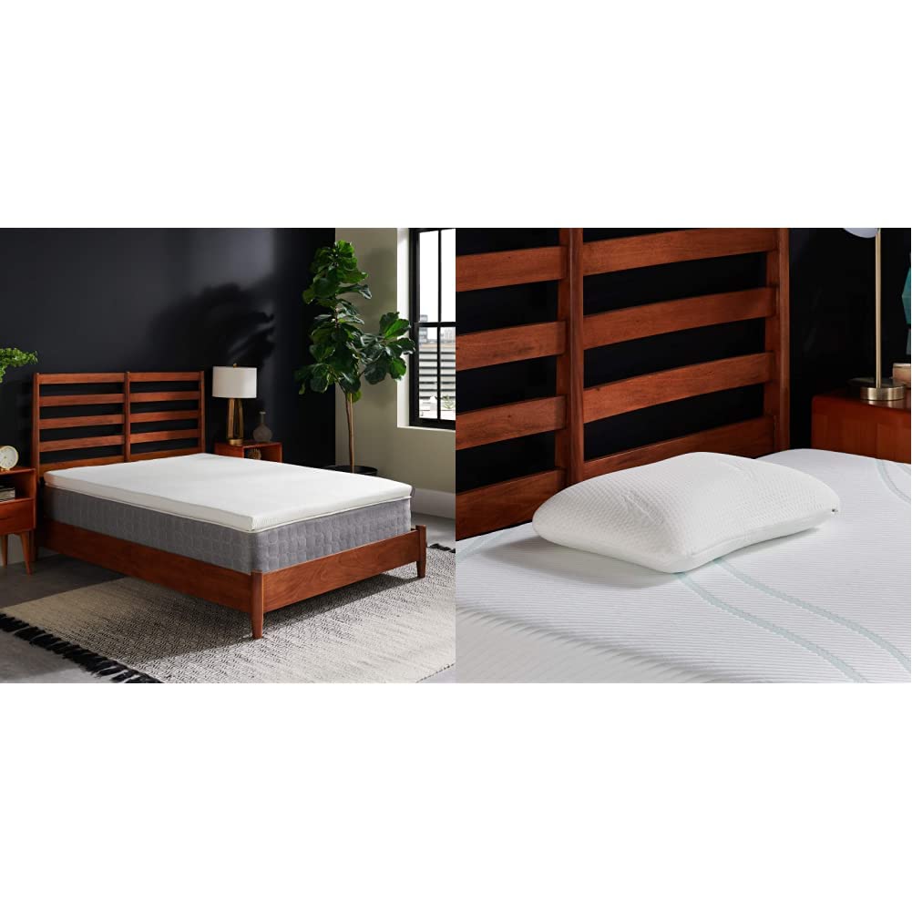 Tempur-Pedic TEMPUR-Adapt + Cooling 3-Inch King Size Mattress Topper with Symphony Pillow - Ultra Soft Luxury Memory Foam for Pressure Relief & Cool Sleep - Perfect for Hot Sleepers & Back Pain Relief - Bedroom Upgrade for Better Sleep Comfort