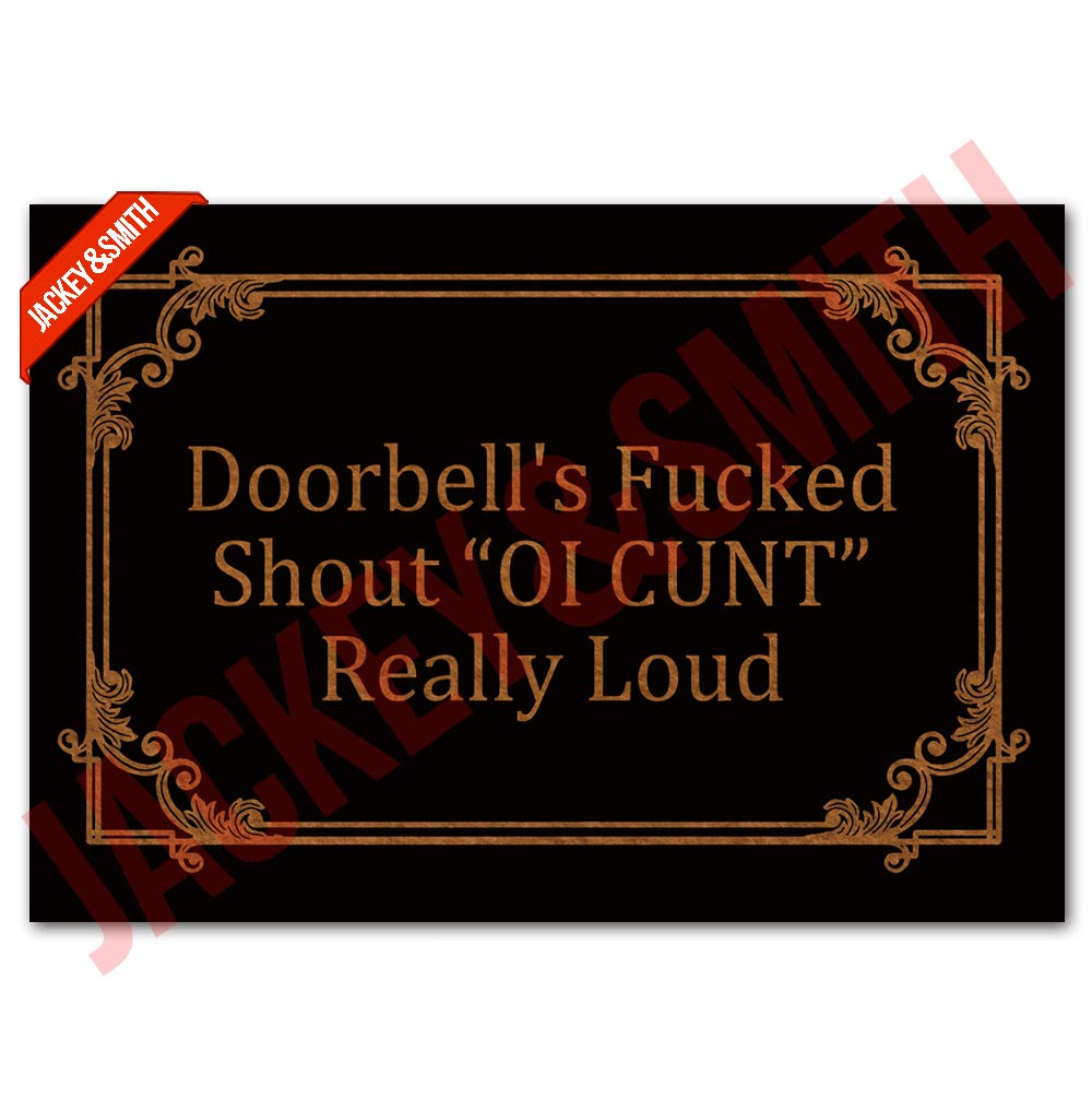 Funny Welcome Doormat with Bold 'Oi Cunt' Print - Non-Slip Entryway Rug for Front Door (23.6x15.7 Inch) - Perfect for Outdoor/Indoor Use, Porch Decor & Gag Gifts