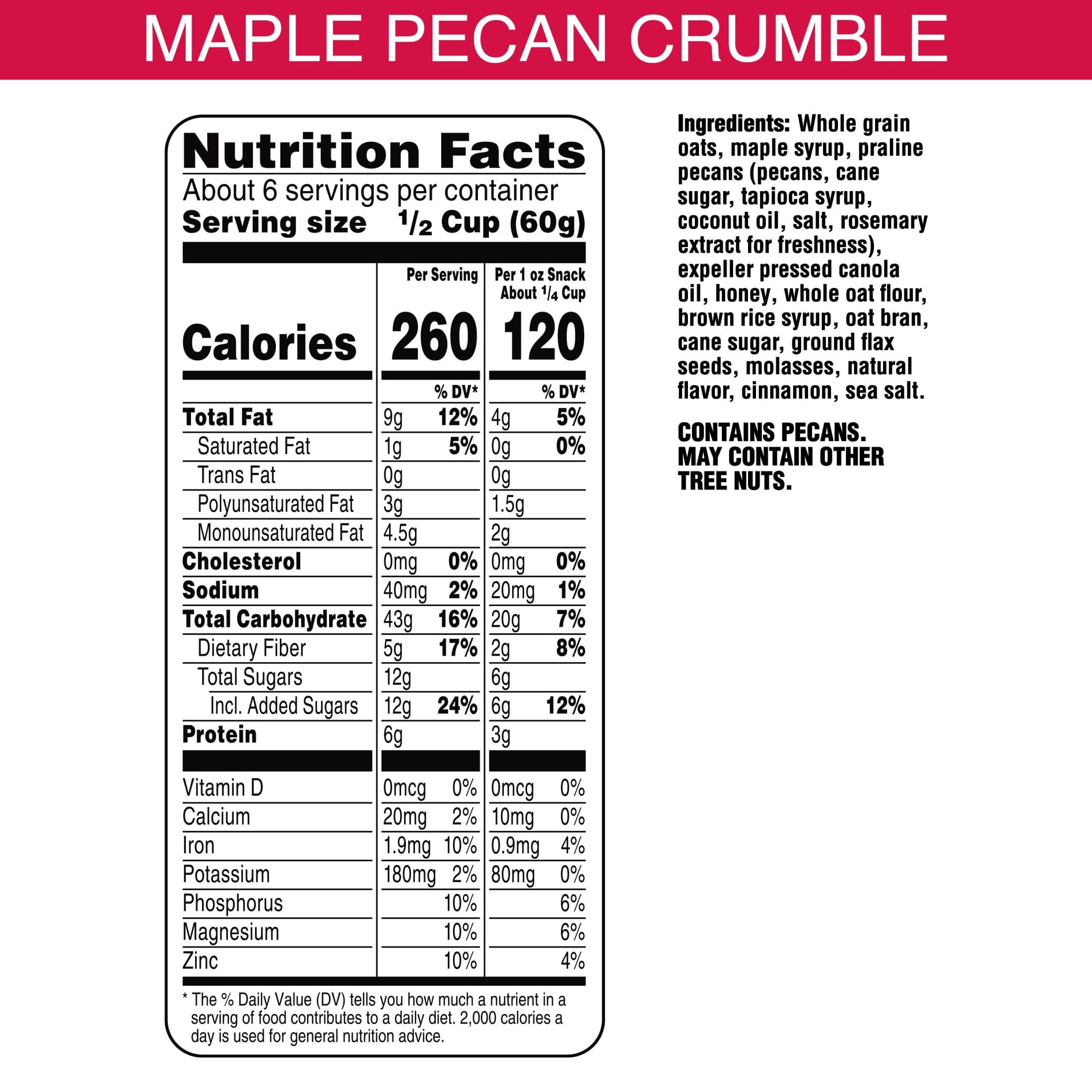 Bear Naked Granola Cereal - Whole Grain Granola Breakfast Snacks with Maple Pecan Crumble - 12oz Resealable Bag - Perfect for Healthy Breakfast, On-the-Go Snacking & Yogurt Topping