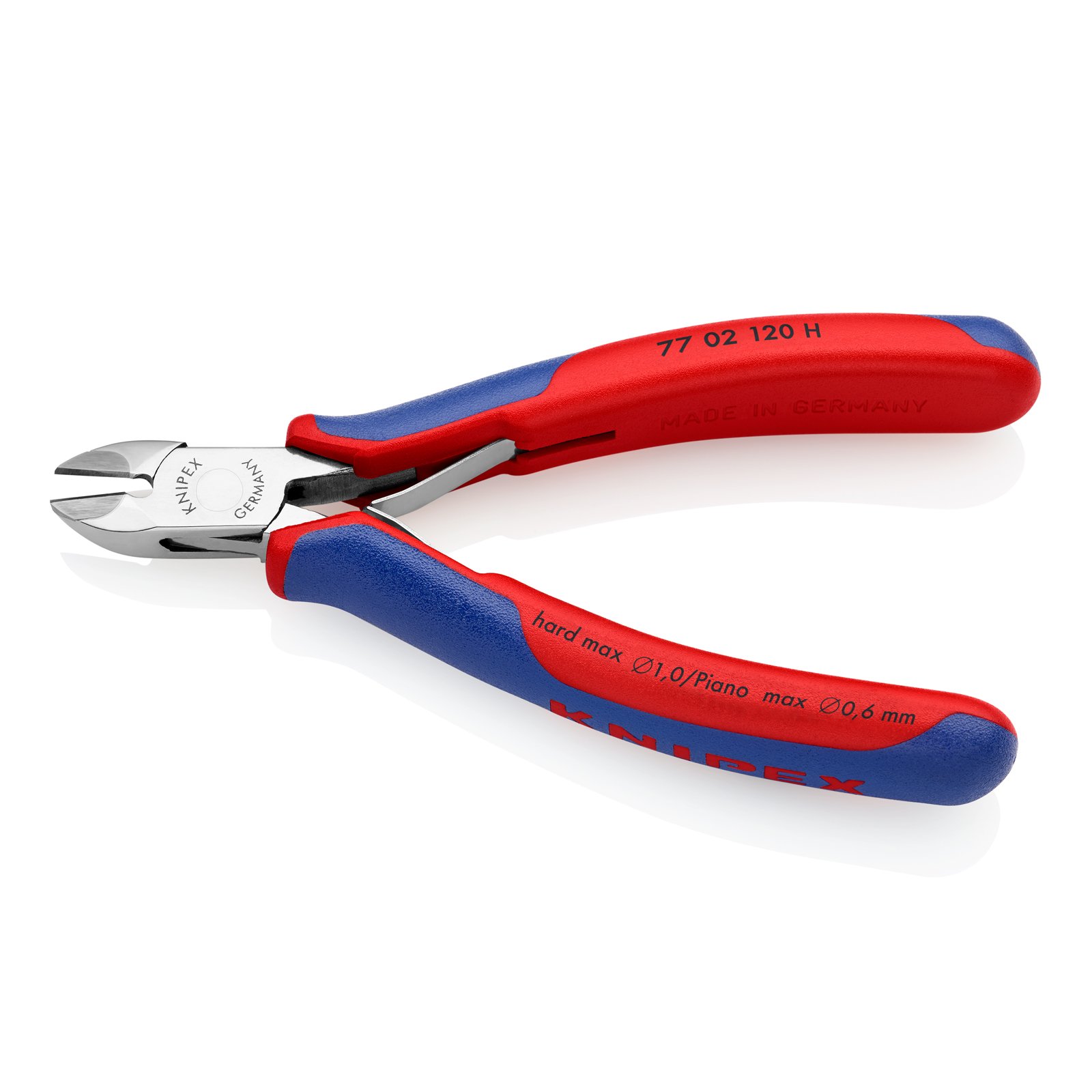 KNIPEX Electronics Diagonal Cutters with Carbide Metal Cutting Edges - Precision Wire Cutters for Electronics, DIY & Electrical Work - Multi-Component (7702120H) - Ideal for Electricians, Technicians & Home Repair