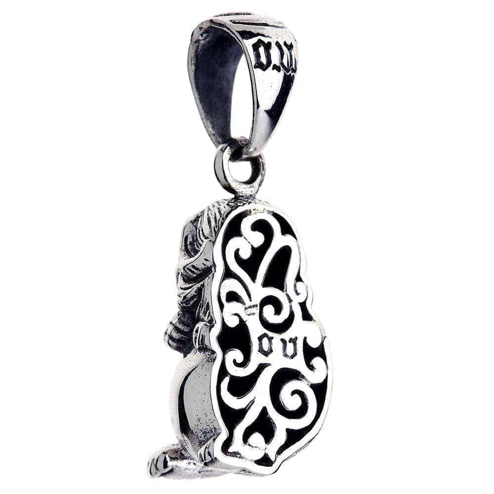 Authentic Japanese Komainu Lion Dog Sterling Silver Pendant Necklace - Spiritual Protection & Fashion Jewelry Gift for Men & Women