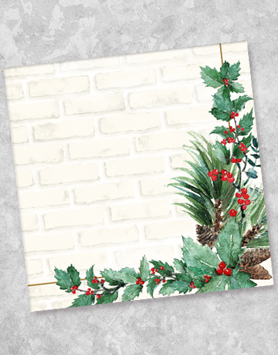 Rustic Brick Holiday Beverage Napkins - 36 Count, Perfect for Christmas, Thanksgiving & Party Decorations