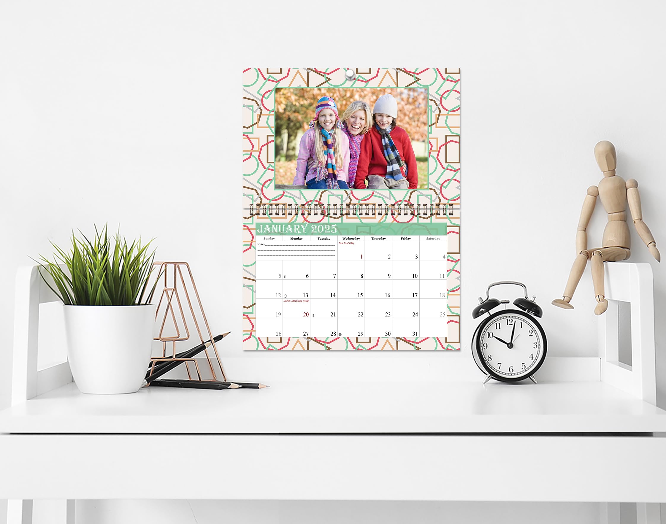 2025 Spiral-Bound Photo Frame Wall Calendar - Customizable with Your Own Photos - 12-Month Desktop & Wall Planner (Edition #011) - Perfect for Home, Office, or Gift Giving