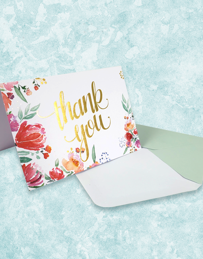 Elegant Fragrant Thank You Cards with Real Pressed Flowers - Perfect for Weddings, Birthdays & Appreciation Gifts
