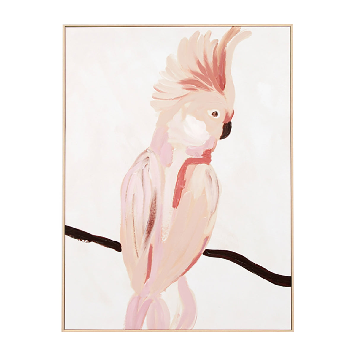 Beautiful Cockatoo Portrait Framed Canvas Wall Art - Tropical Bird Decor for Living Room, Bedroom & Office