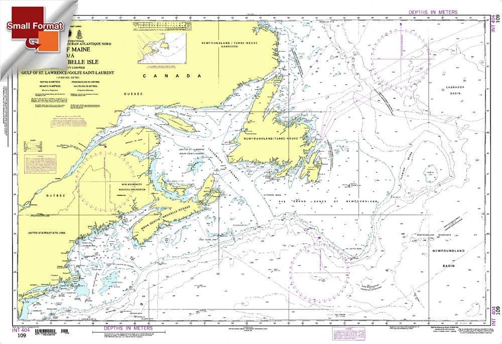 NGA Chart 109: Gulf of Maine to Strait of Belle Isle International 404 - Premium Nautical Navigation Map for Boating, Fishing & Marine Safety | Essential for Sailors, Anglers & Maritime Professionals | Perfect for Coastal Navigation, Offshore Fishing & Emergency Preparedness | Ideal for Northeast Atlantic Waters, Marine Exploration & Safety Planning | Great for Recreational Boating, Commercial Fishing & Coast Guard Operations