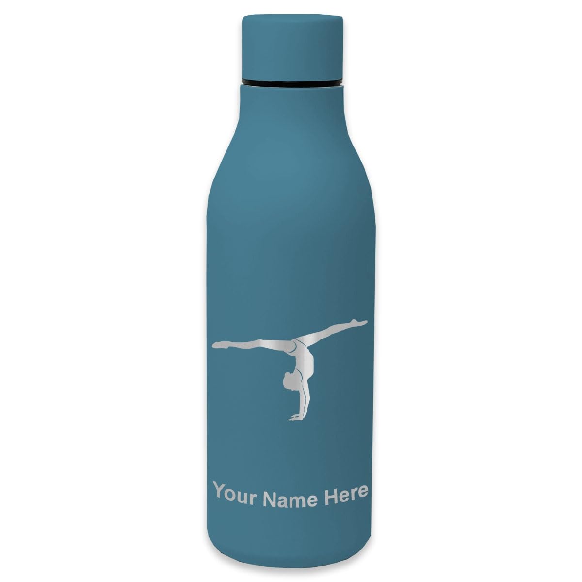 LaserGram Double Wall Insulated Stainless Steel Water Bottle with Personalized Engraving - Perfect Gift for Gymnasts, Athletes & Fitness Enthusiasts - Keeps Drinks Cold 24Hrs/Hot 12Hrs - Ideal for Gym, Yoga & Outdoor Activities