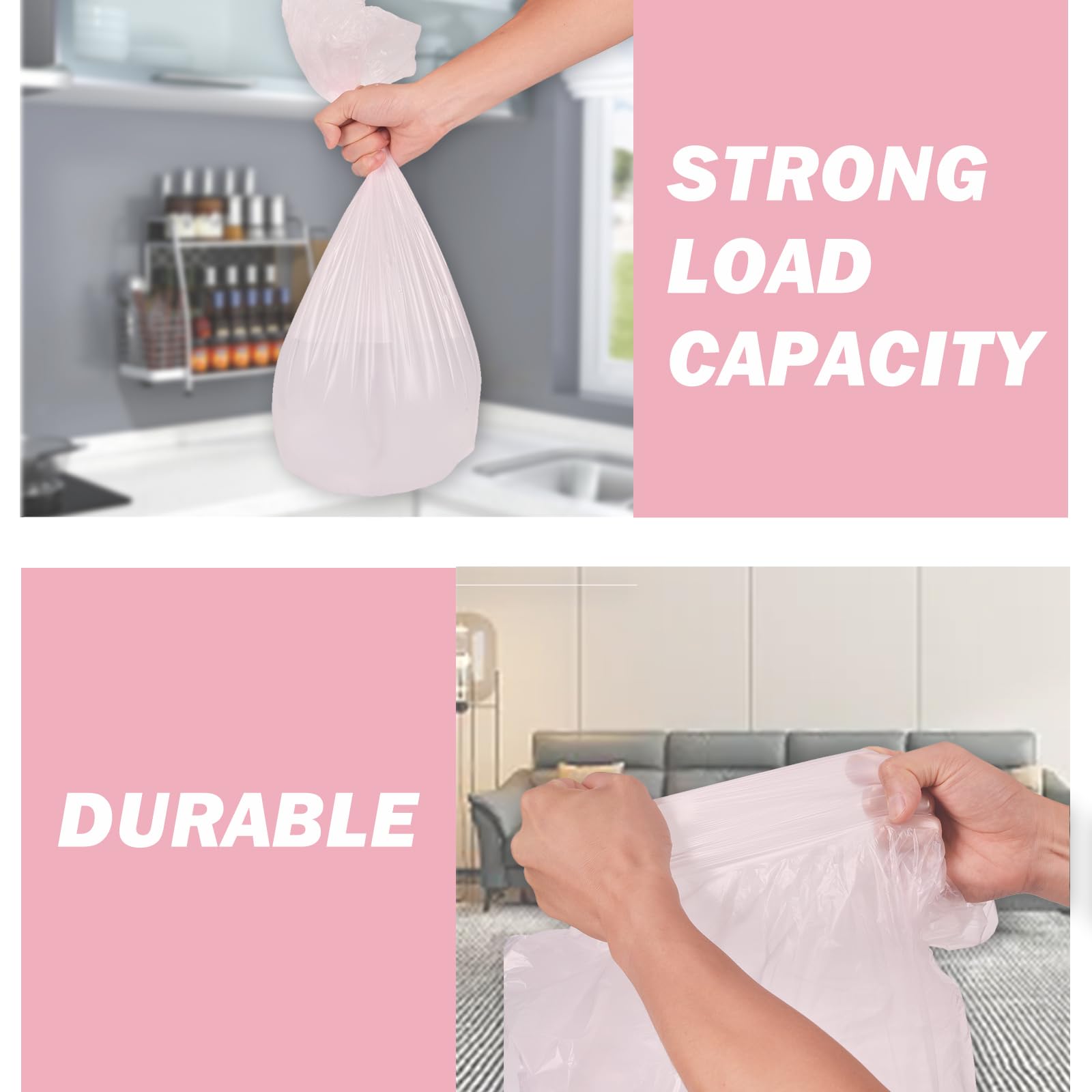4 Gallon Trash Bags - Heavy Duty Tall Kitchen Garbage Bags, Extra Strong Leak Proof Liners for Bathroom, Bedroom, Office | Perfect for Waste Disposal, Cleaning & Organizing Spaces