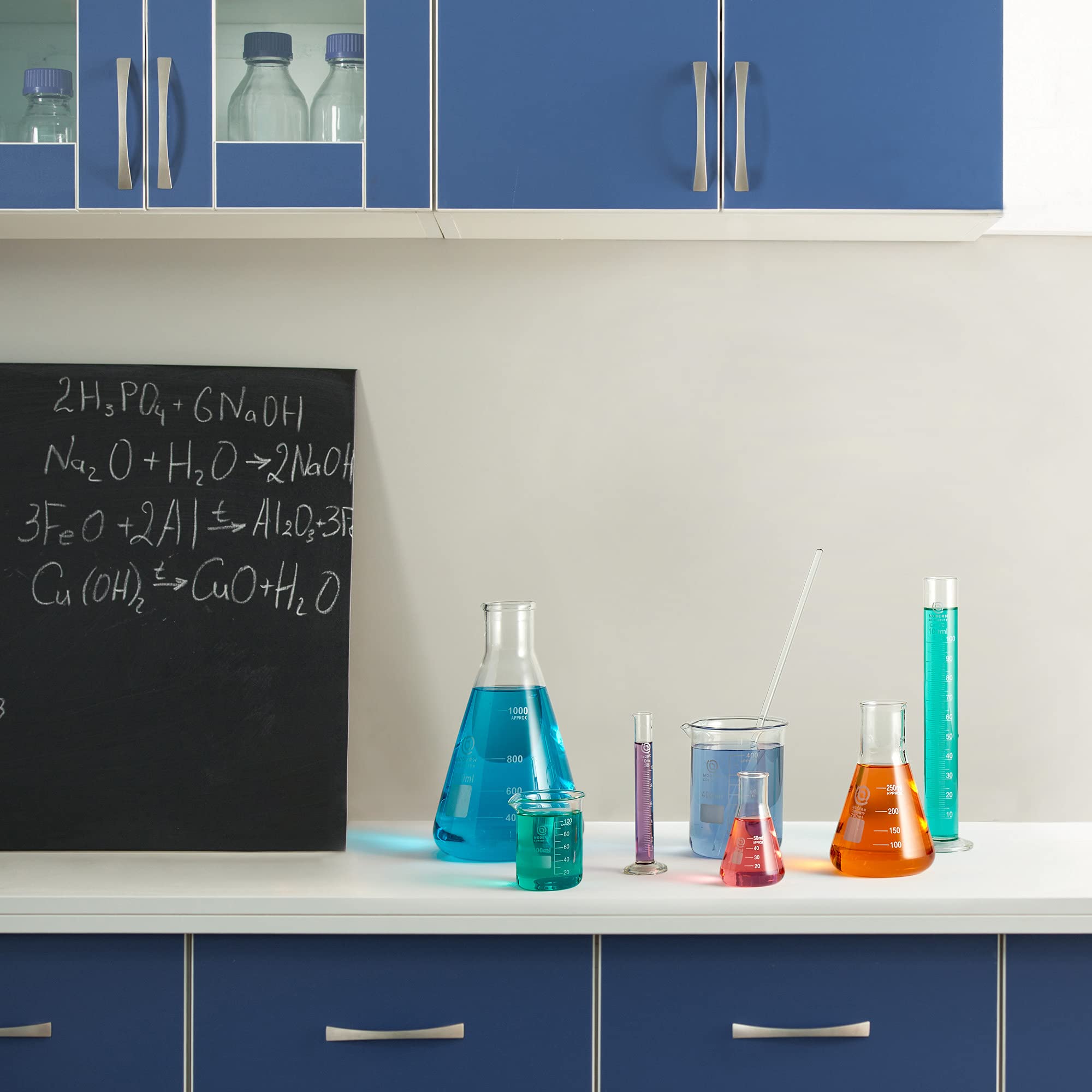 Borosilicate Glass Beakers Set - 250mL, 4-Pack - Durable Chemistry Lab Equipment for Science Education, Research, and Industrial Labs - Ideal for Classroom Experiments and Academic Studies