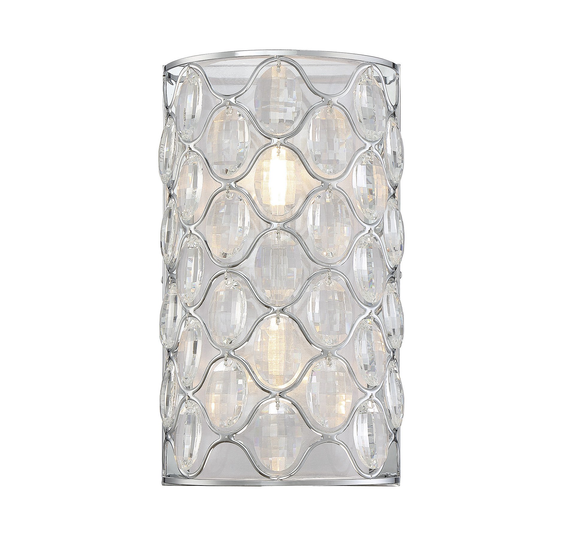 Savoy House Opus 2-Light Wall Sconce in Polished Chrome - Modern Lighting Fixture for Bedroom, Hallway, and Living Room Decor