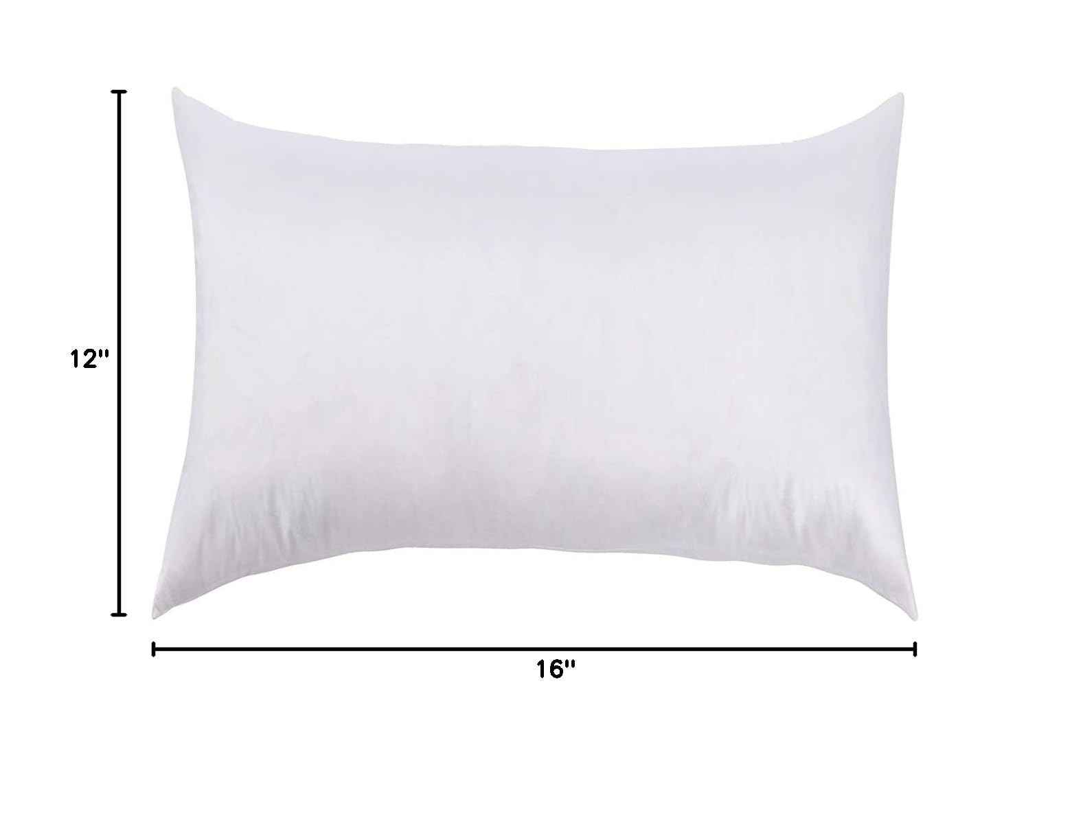 Premium White Goose Feather & Down Pillows - 2 Pack Hypoallergenic Decorative Throw Pillows with 100% Cotton Cover (12x16 Inch) for Sofa, Bed & Home Decor - Firm Support for Side Sleepers & Back Sleepers
