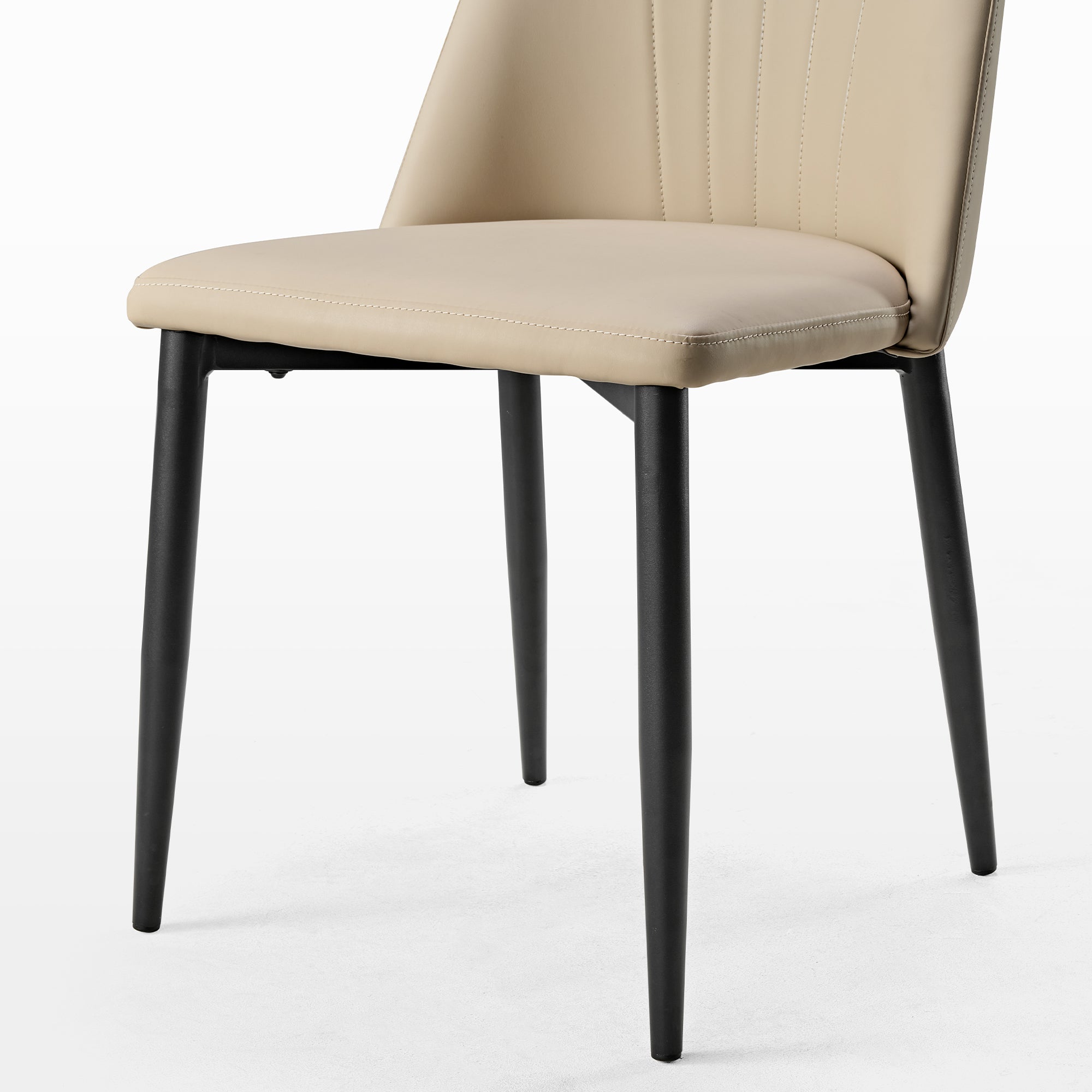 Chester Upholstered Dining Side Chairs Set of 2 - Off White Fabric - Modern Kitchen & Dining Room Furniture for Home Decor