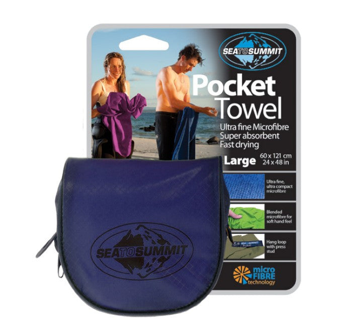 Sea to Summit Pocket Towel - Ultra Compact, Quick-Dry, Lightweight Travel Towel for Camping, Hiking, Backpacking & Beach - Perfect for Outdoor Adventures, Gym & Travel Accessories