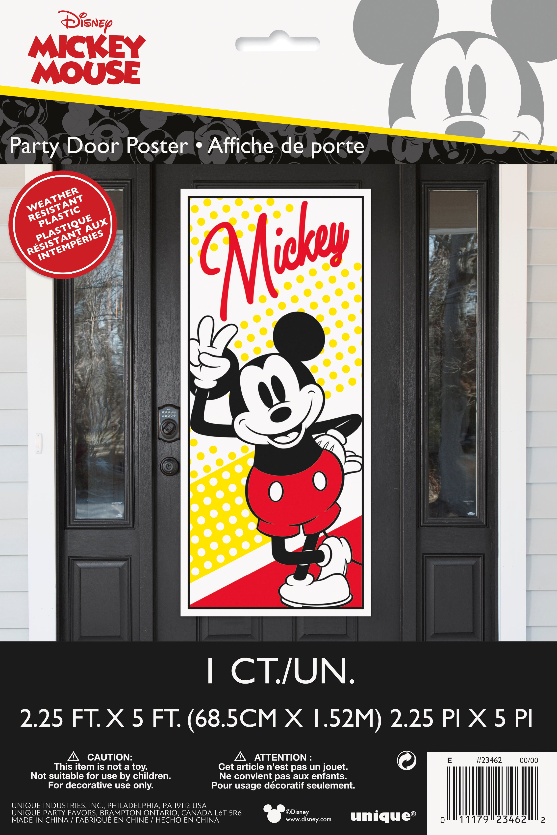 Mickey Mouse Door Poster - 1 Count, Disney Home Decor for Kids Room, Birthday Party & Classroom Decoration