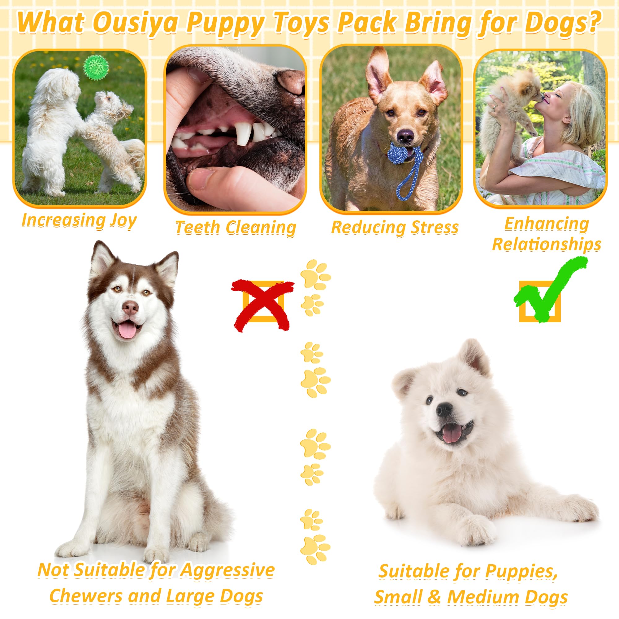 Ousiya 21 Pack Puppy Toys Set - Small Dog Chew Toys for Teething, Rope & Training Toys with Storage Box | Durable Pet Toys for Small & Medium Dogs - Perfect for Playtime, Training & Dental Care